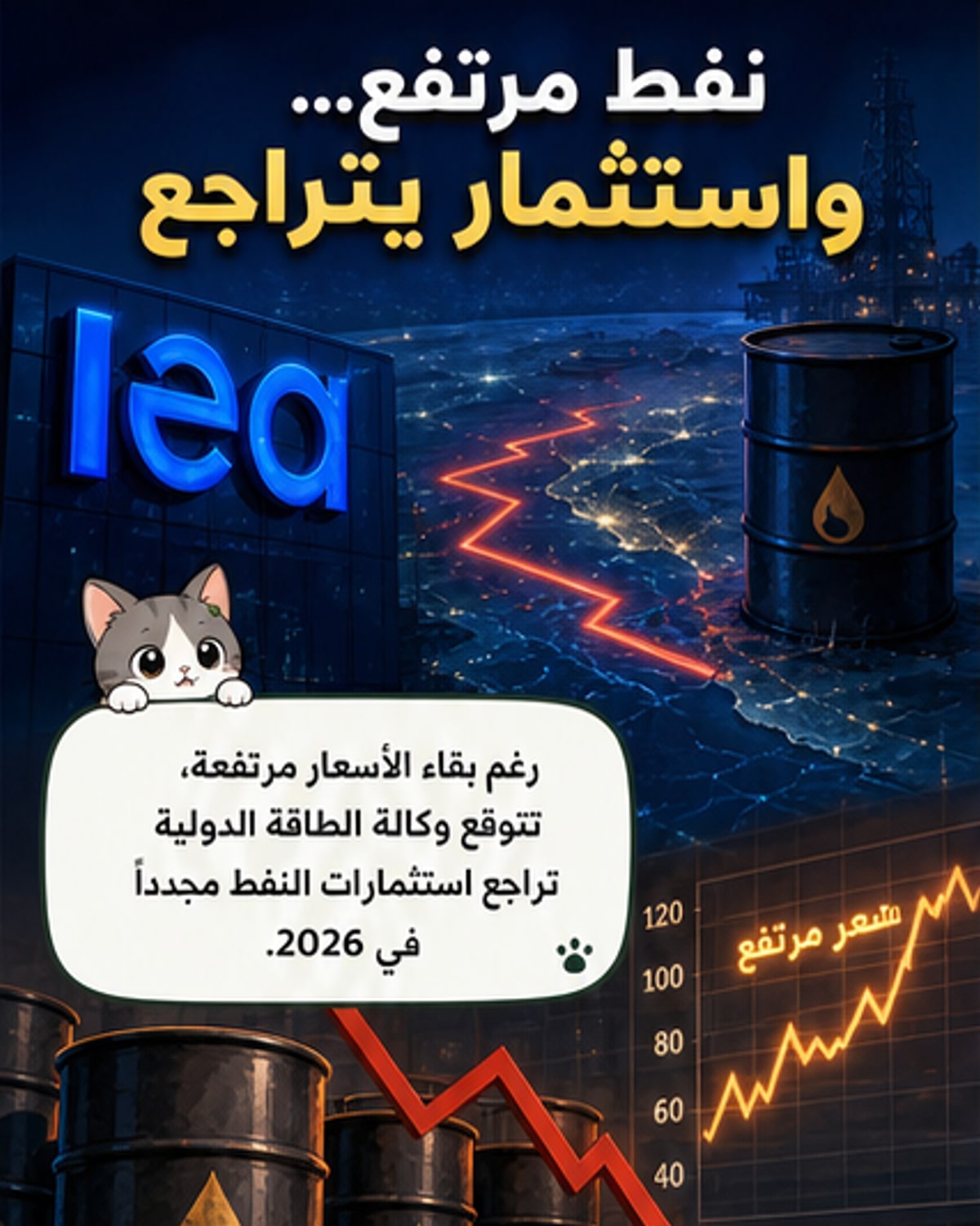 استثمارات النفط تتراجع للعام الثالث