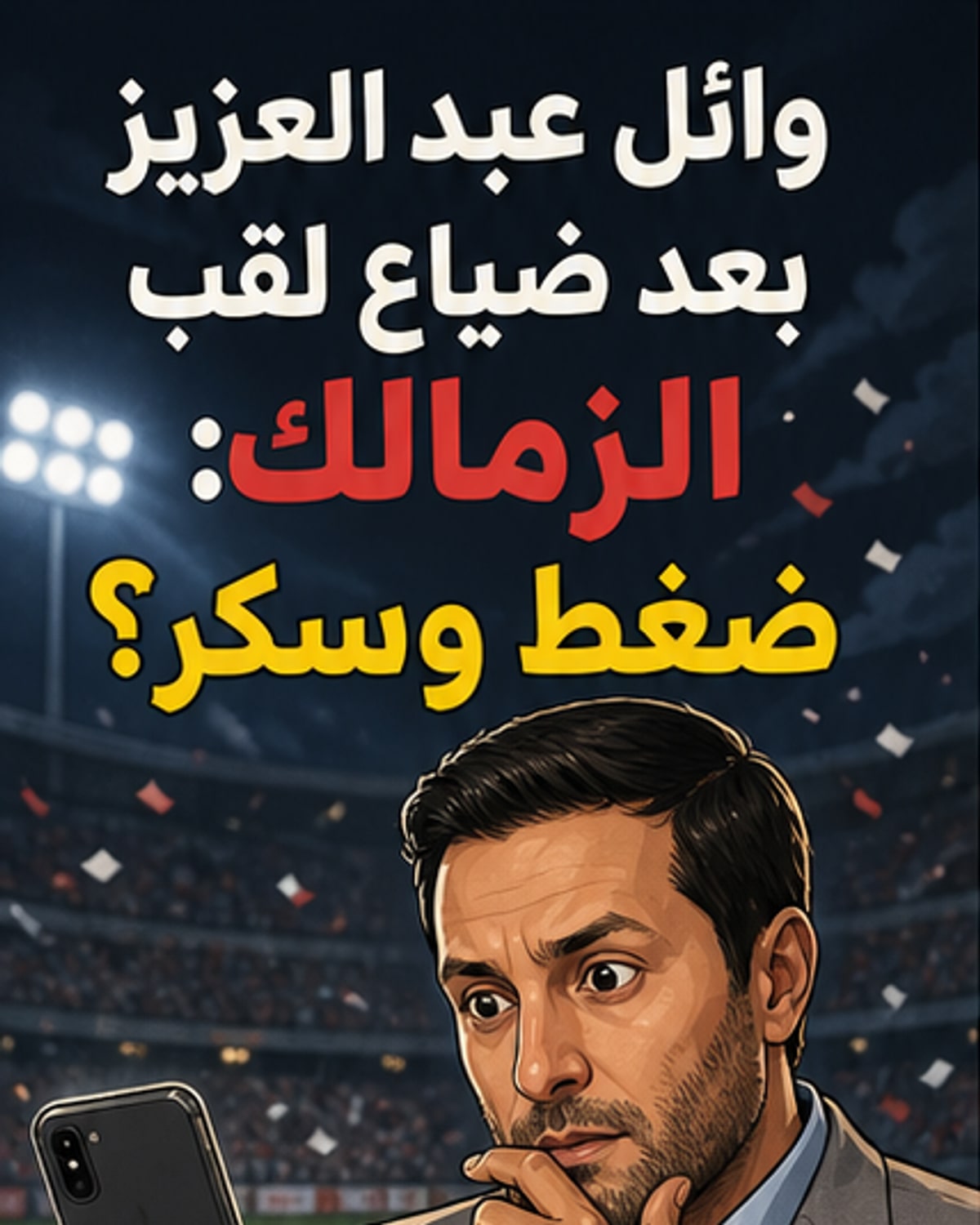 فنان يشكو من ضغط وسكر بعد خسارة الزمالك