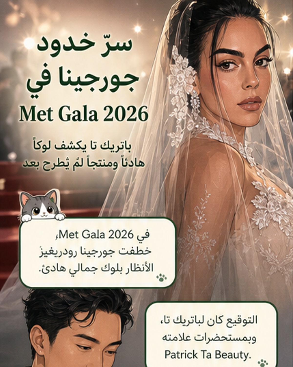 مكياج جورجينا رودريغيز في ميت غالا 2026 بتوقيع باتريك تا
