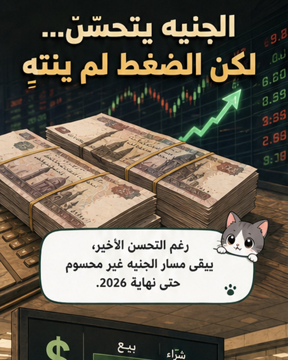الجنيه يتحسن نسبيًا.. لكن الضغوط تستمر