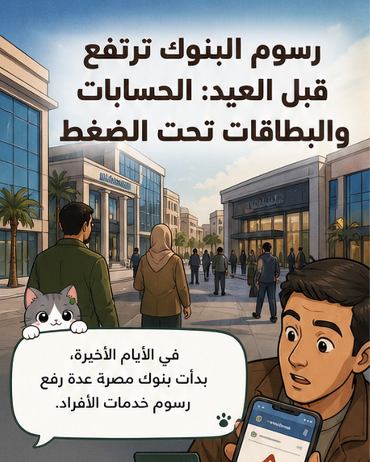 زيادات في رسوم البنوك قبل العيد