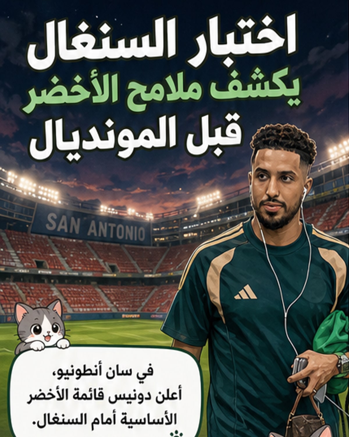 الأخضر يُعلن تشكيلته أمام السنغال