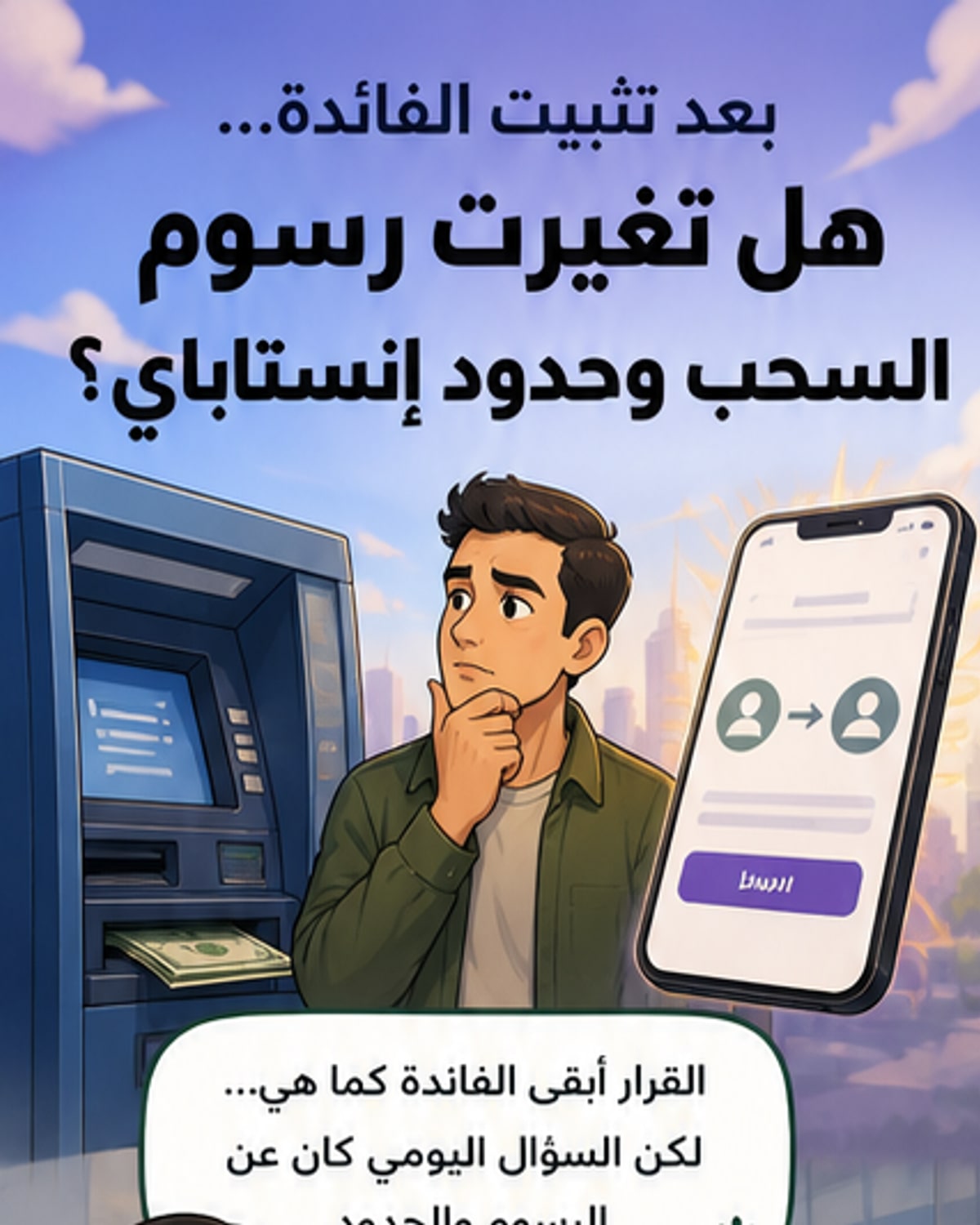 رسوم السحب وإنستاباي بعد تثبيت الفائدة