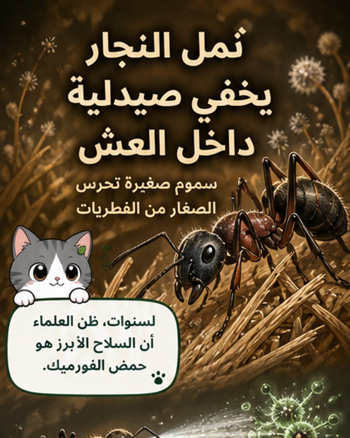 صيدلية داخل العش.. سموم نمل النجار العجيبة تكافح الفطريات وتحرس الصغار