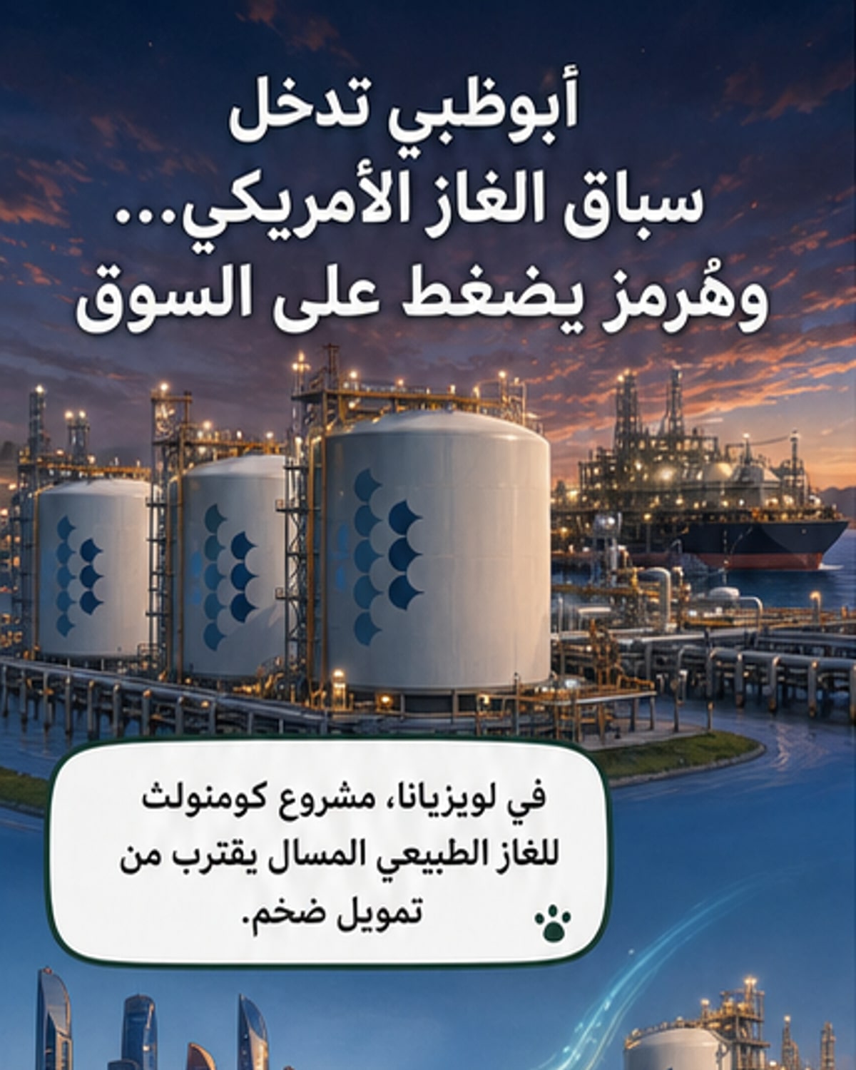 رغم حرب إيران.. دولة خليجية تدعم مشروعاً أمريكياً للغاز بـ13 مليار دولار