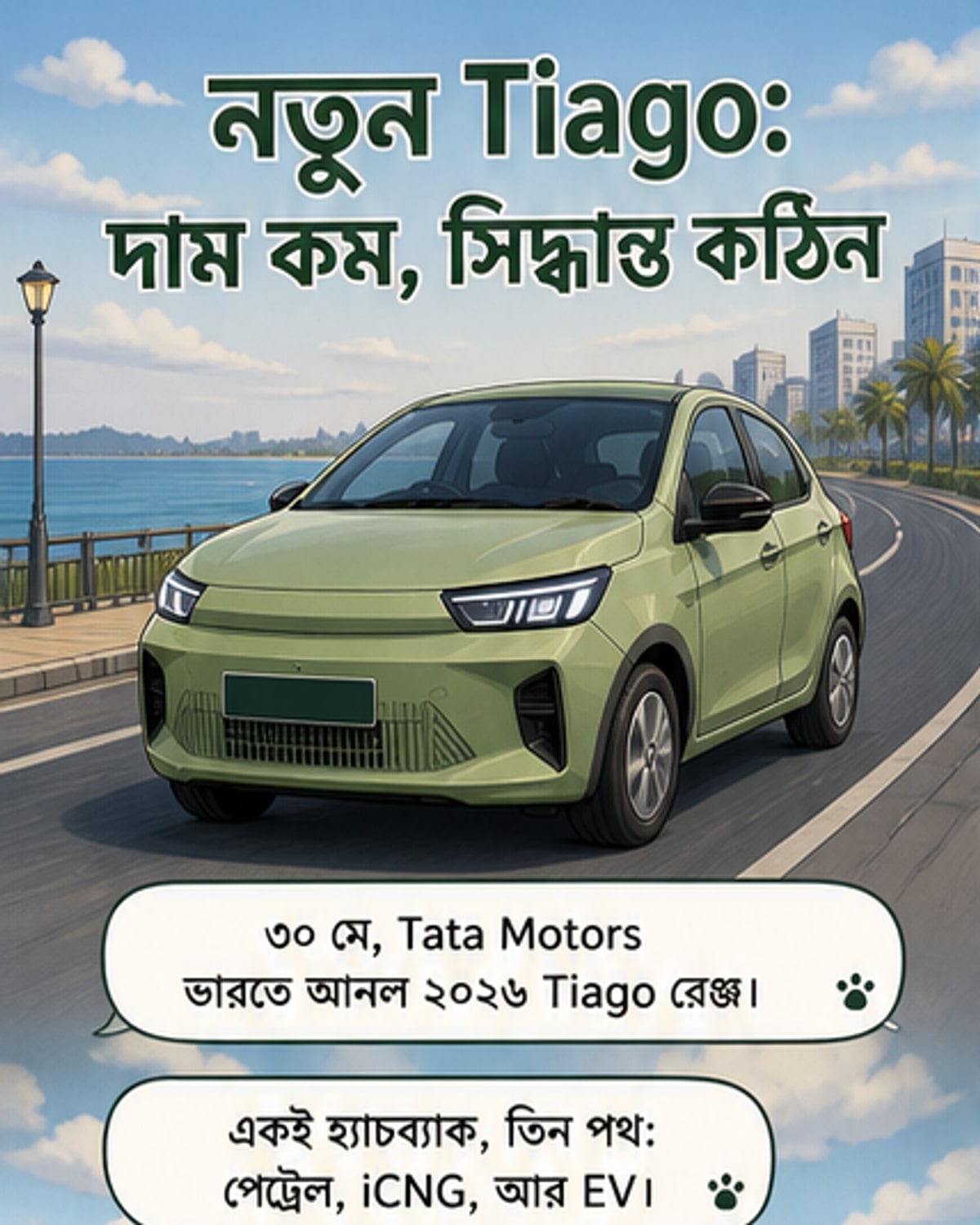 2026 টাটা টিয়াগোর তিন ভার্সন লঞ্চ