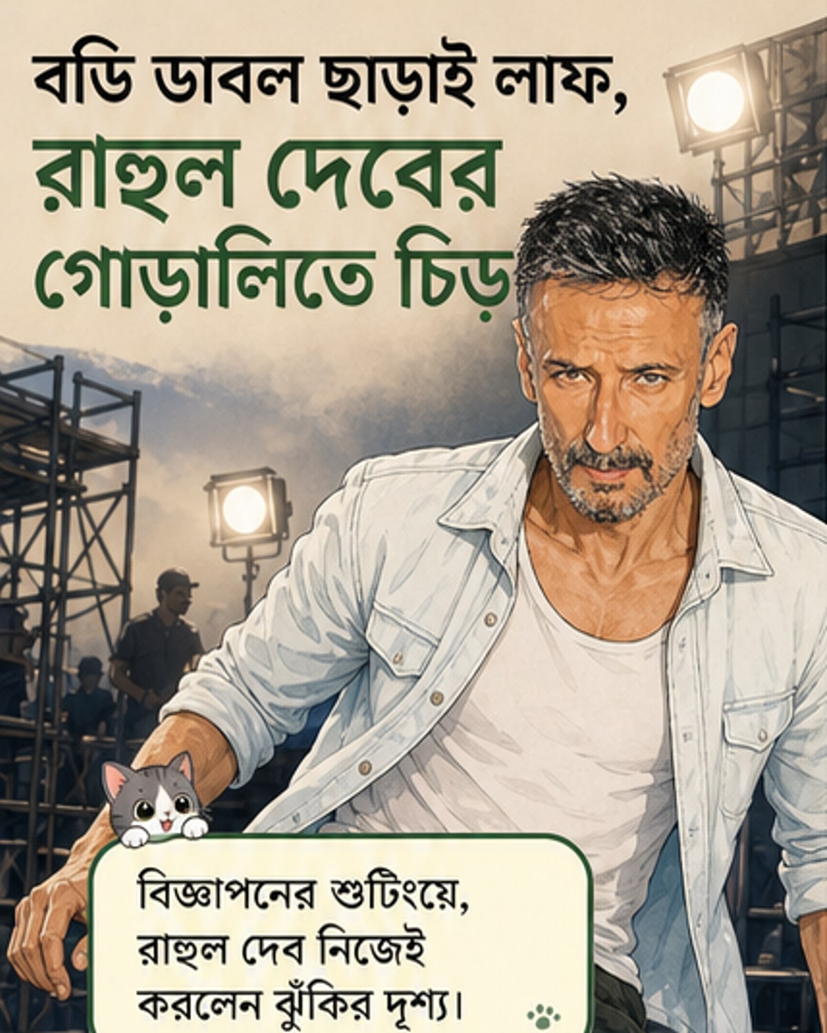 শুটিংয়ে গুরুতর আহত রাহুল দেব