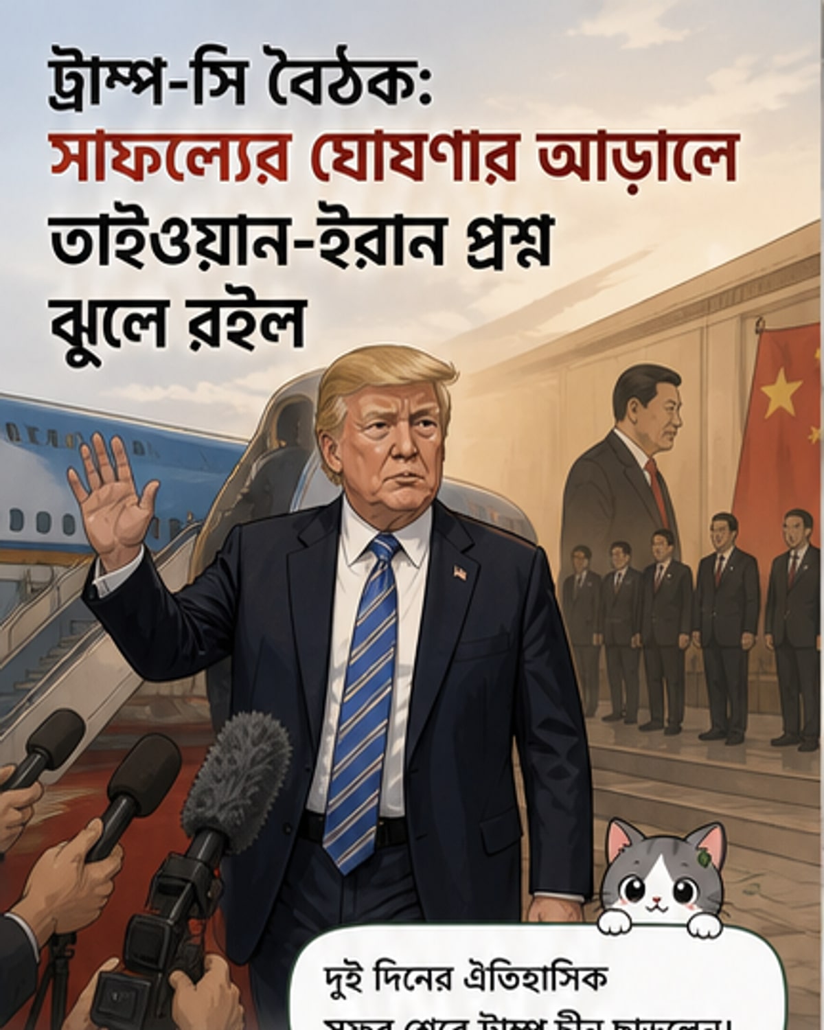 ট্রাম্প-সি বৈঠকে ইরান-তাইওয়ানে কোনো ভাঙা