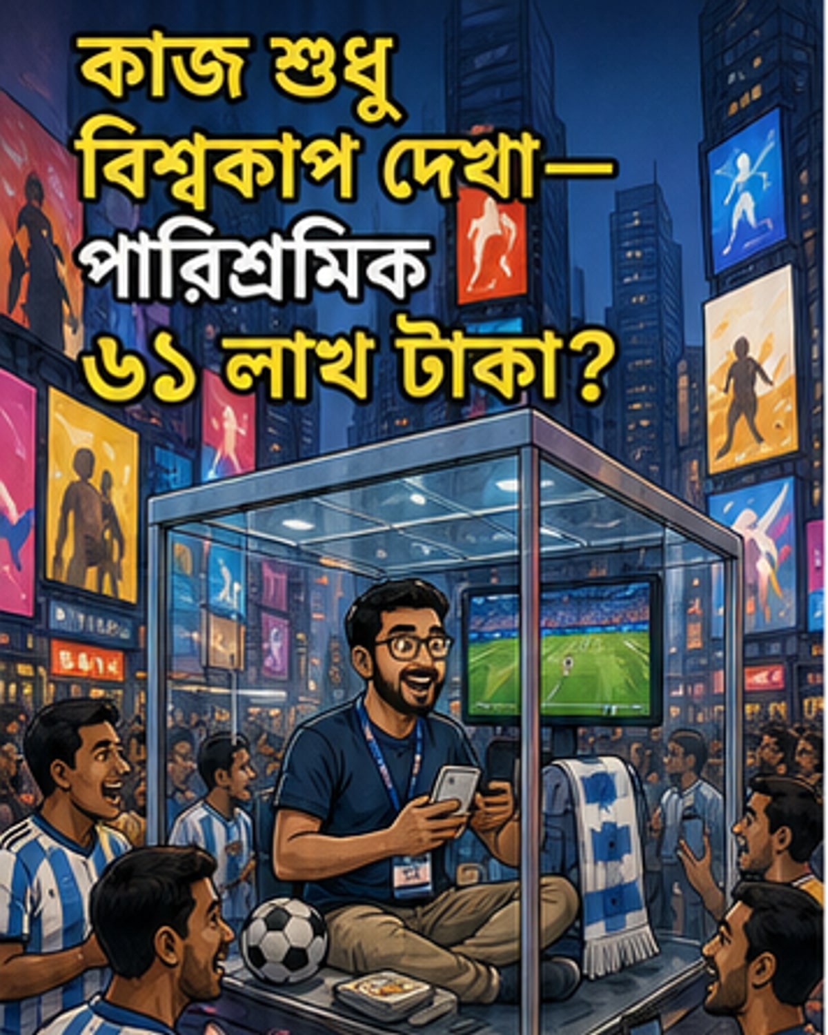 বিশ্বকাপের প্রতি ম্যাচ দেখে ৬১ লাখ টাকা পারিশ্রমিক