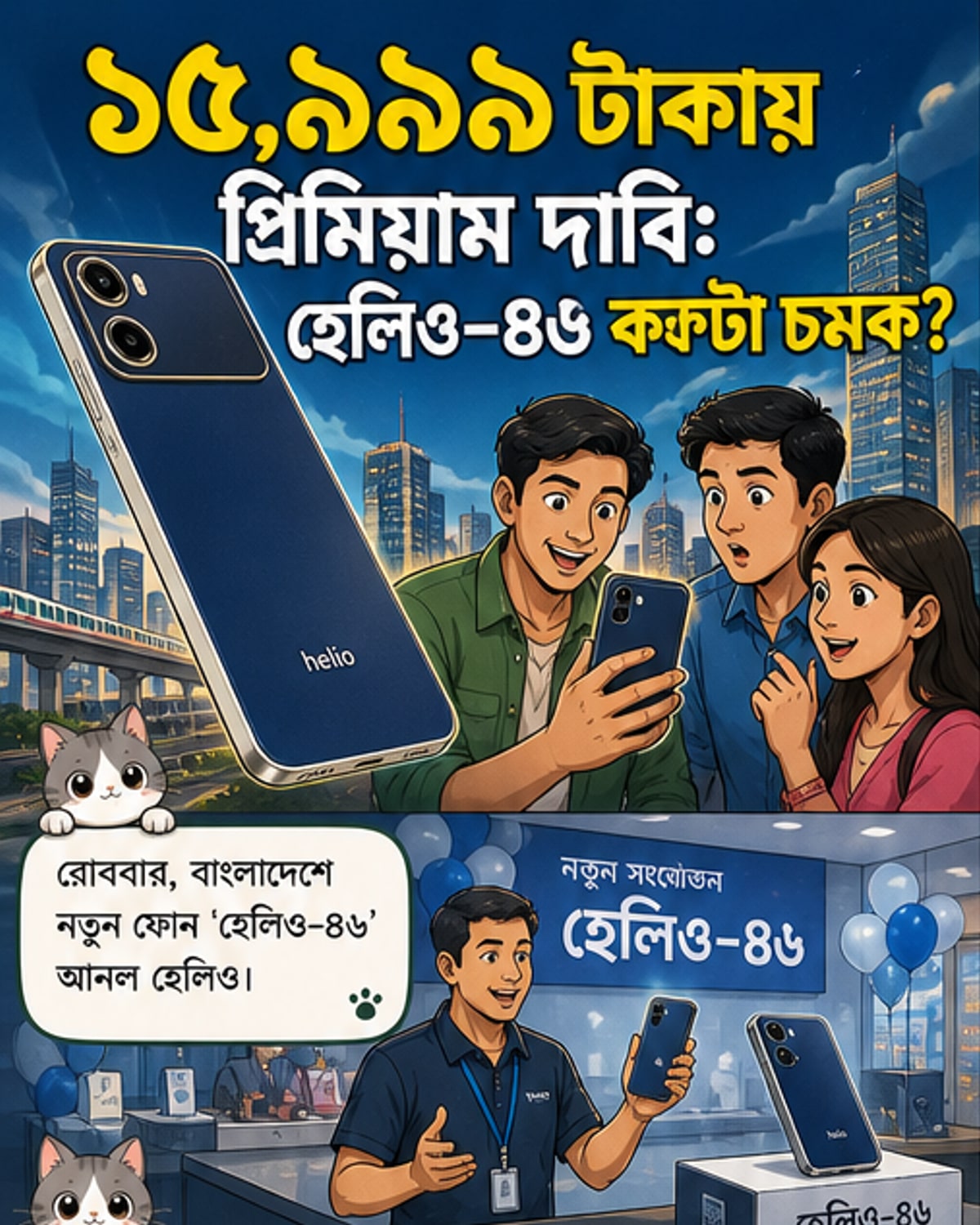 হেলিও–৪৬: প্রিমিয়াম ফিচার সাশ্রয়ী দামে