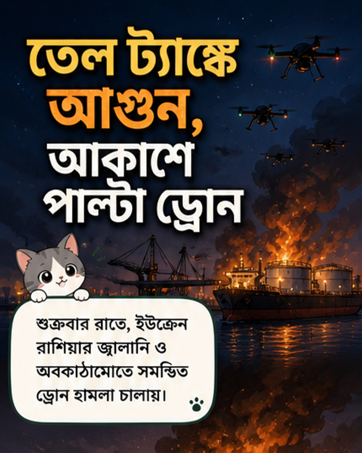ইউক্রেন-রাশিয়ায় ড্রোন হামলার পাল্টা হামলা