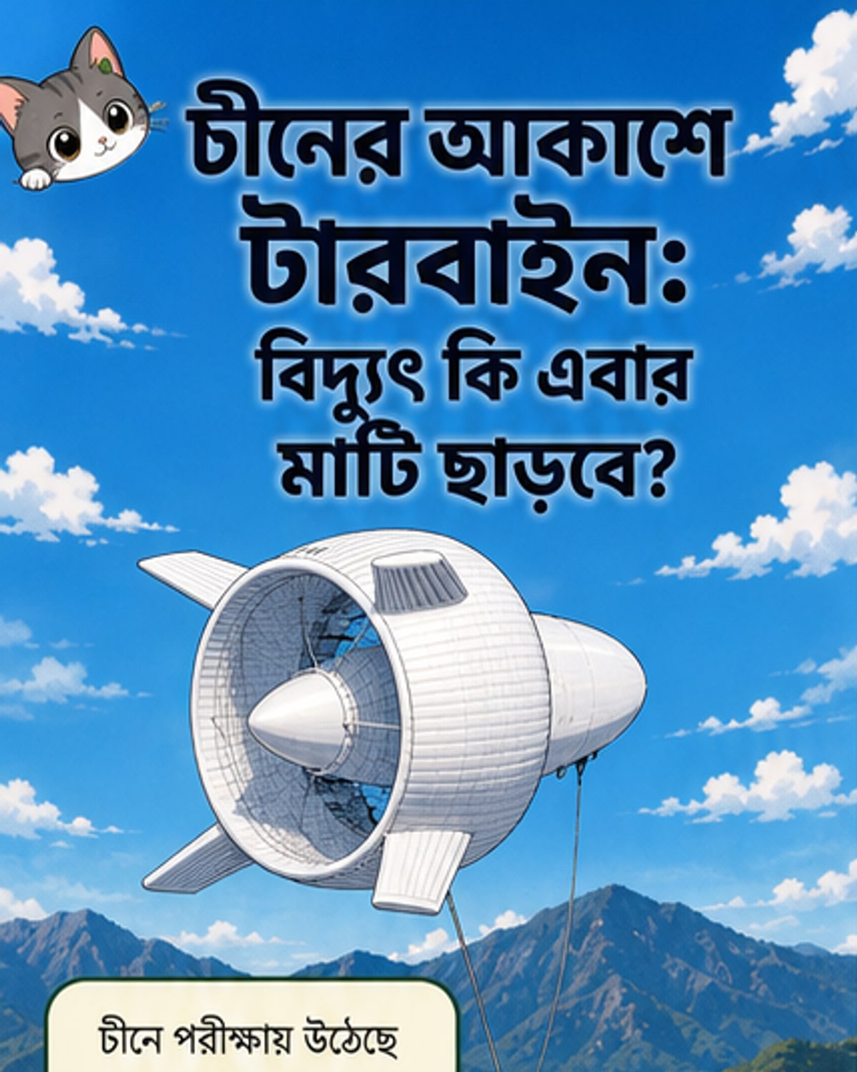 আকাশে উড়ছে বিদ্যুৎ উৎপাদনের টারবাইন