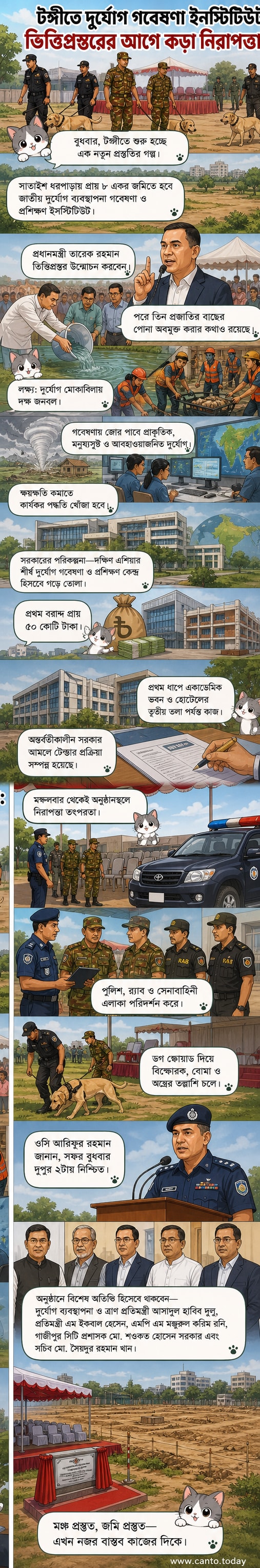 গাজীপুরের টঙ্গীতে জাতীয় দুর্যোগ ব্যবস্থাপনা ইনস্টিটিউটের ভিত্তিপ্রস্তর উন্মোচন অনুষ্ঠানে উপস্থিত প্রধানমন্ত্রী তারেক রহমান।