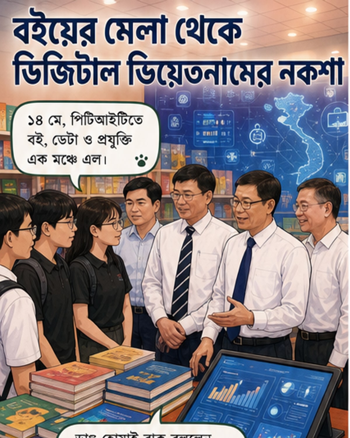 বই ও প্রযুক্তি একসাথে ডিজিটাল ভিয়েতনাম গড়ছে