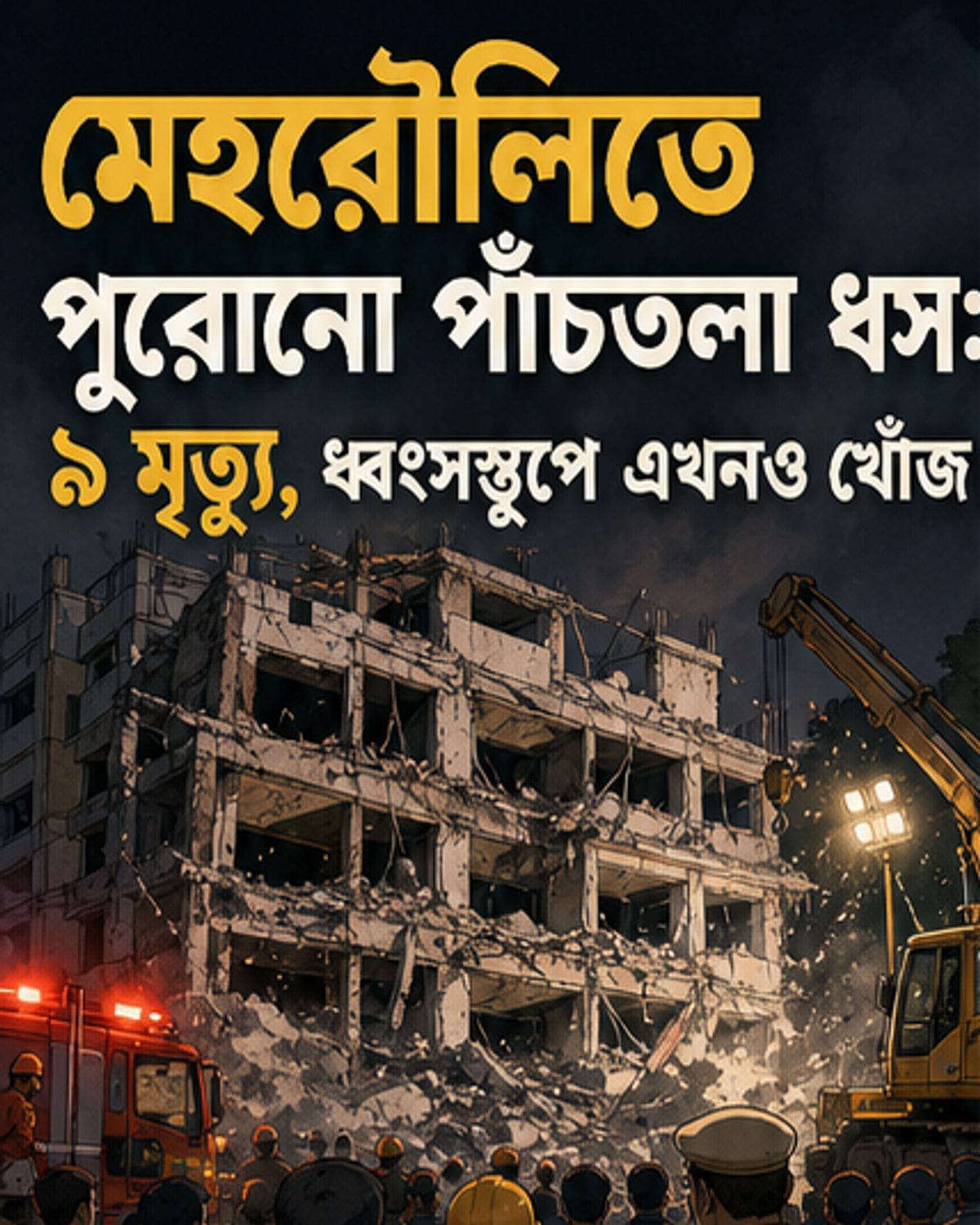 দিল্লিতে পাঁচতলা ভবন ধসে ৯ জন নিহত