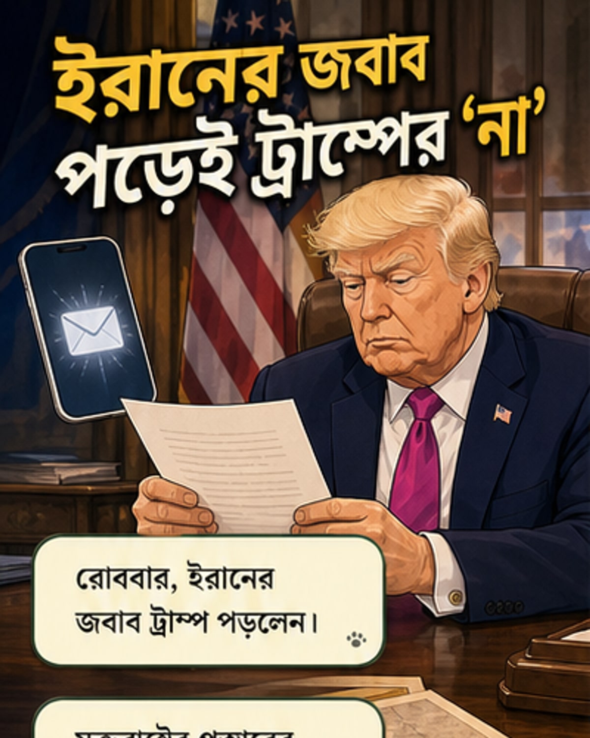 ইরানের যুদ্ধবিরতি প্রস্তাব নাকচ করেছেন ট্রাম্প