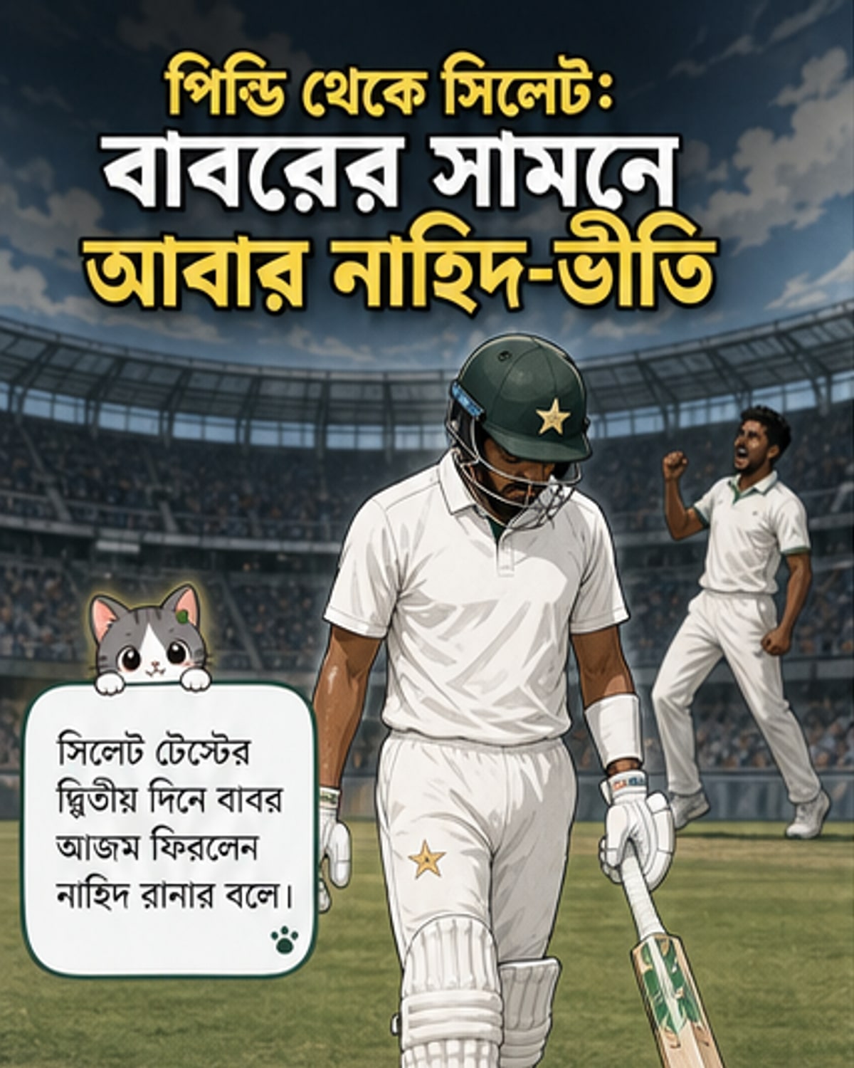 নাহিদ রানার বলে বাবর আজম