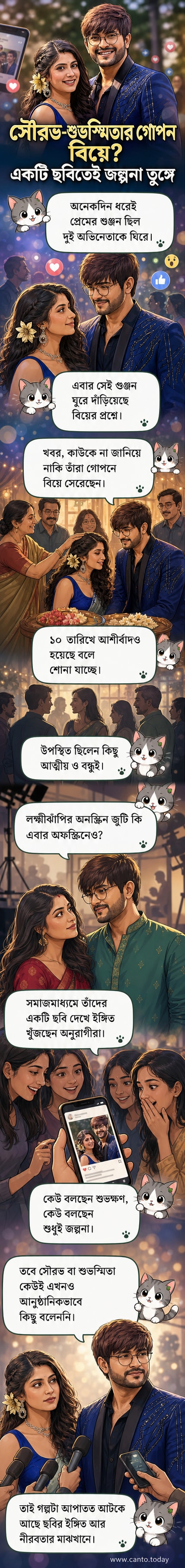 সৌরভ চক্রবর্তী ও শুভস্মিতা মুখোপাধ্যায়ের একটি ছবি, যা নিয়ে গোপন বিয়ের জল্পনা ছড়িয়েছে।