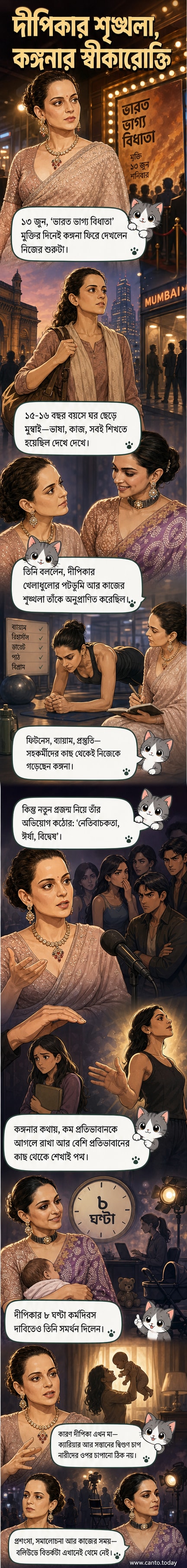 কঙ্গনা রানাওয়াত তার নতুন সিনেমা 'ভারত ভাগ্য বিধাতা' মুক্তির সময় দীপিকা পাড়ুকোনের প্রতি মুগ্ধতা প্রকাশ করছেন।