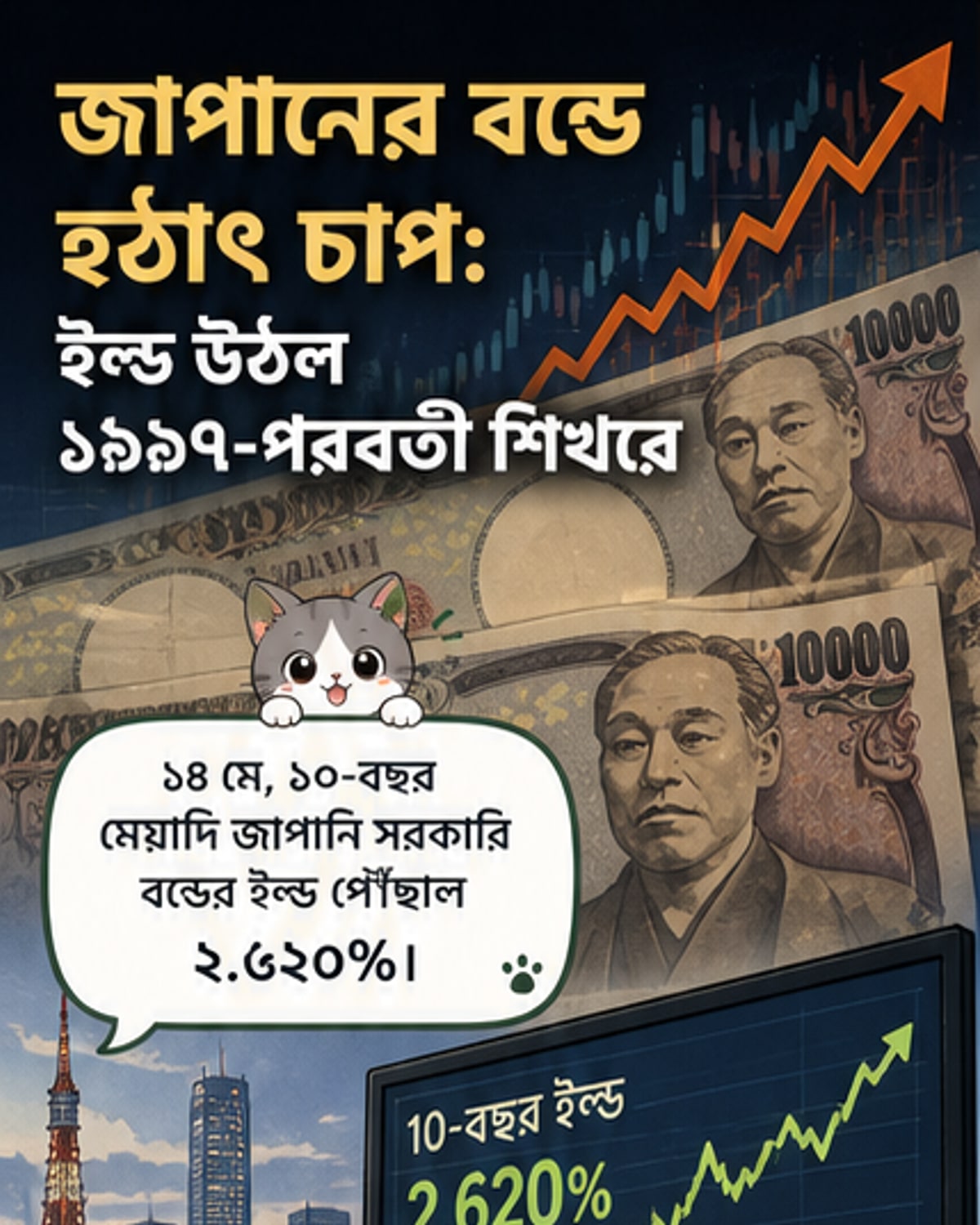 জাপানের বন্ড ইল্ডে রেকর্ড বৃদ্ধি