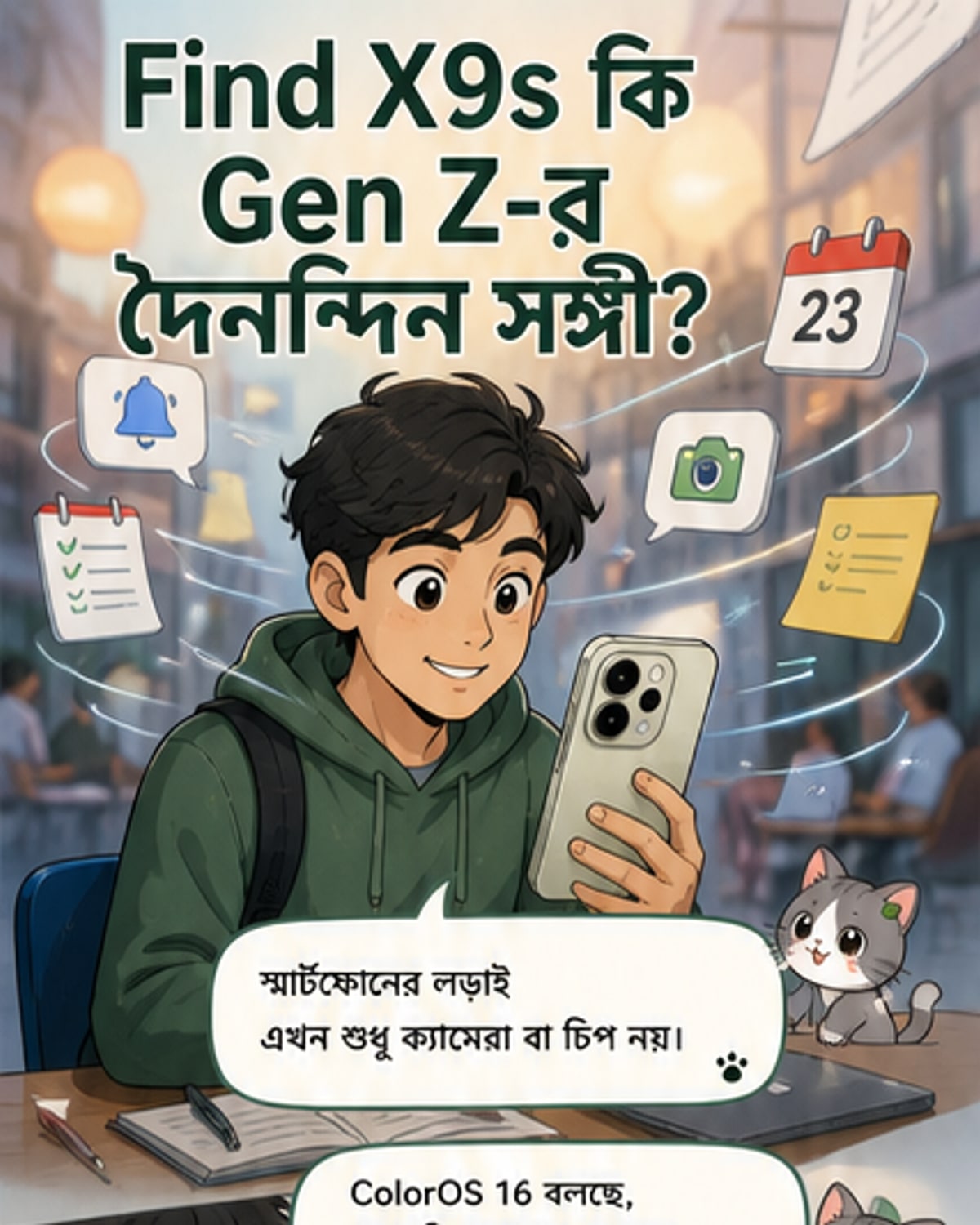 ColorOS 16 দিয়ে Find X9s হচ্ছে Gen Z-এর ডিজিটাল সহকারী