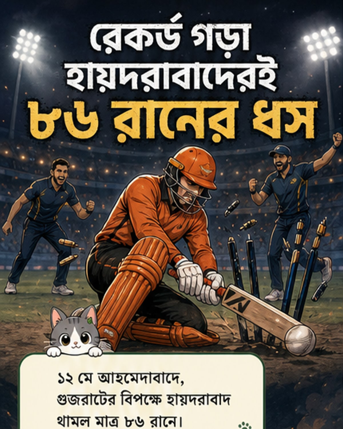 হায়দরাবাদের সর্বনিম্ন স্কোর