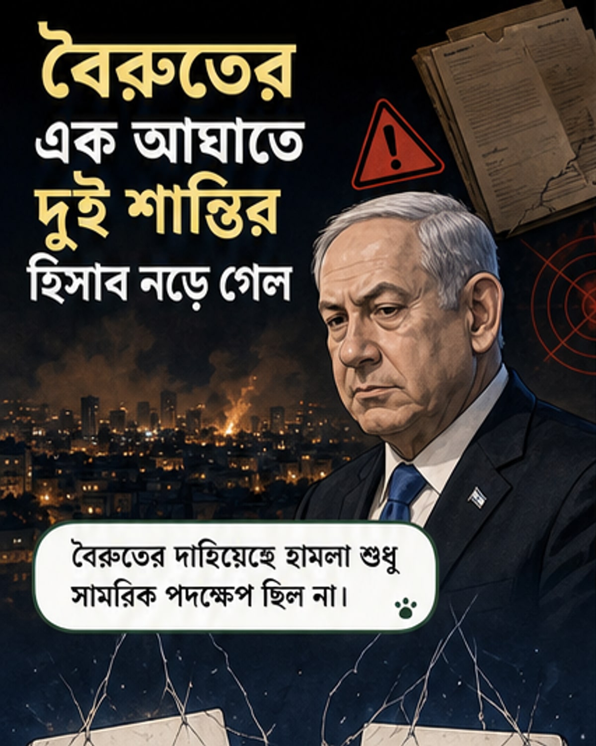 ইসরায়েলি প্রধানমন্ত্রী নেতানিয়াহু এক হামলায় ট্রাম্প-ইরান শান্তিচুক্তি ও লেবানন-ইসরায়েল শান্তি প্রক্রিয়া দুটিই বিপন্ন করেছেন।