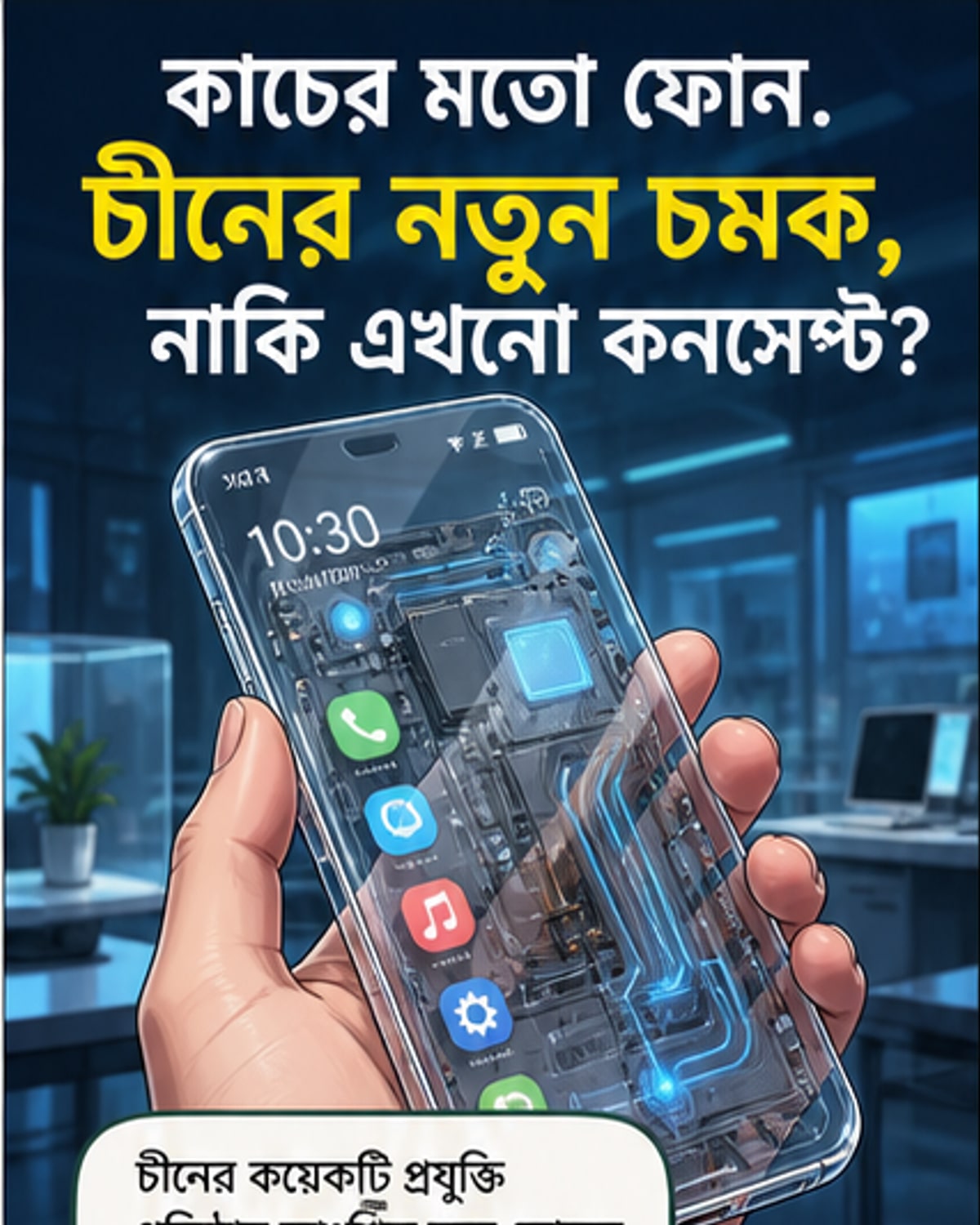 চীন তৈরি করছে কাচের মতো স্বচ্ছ ফোন