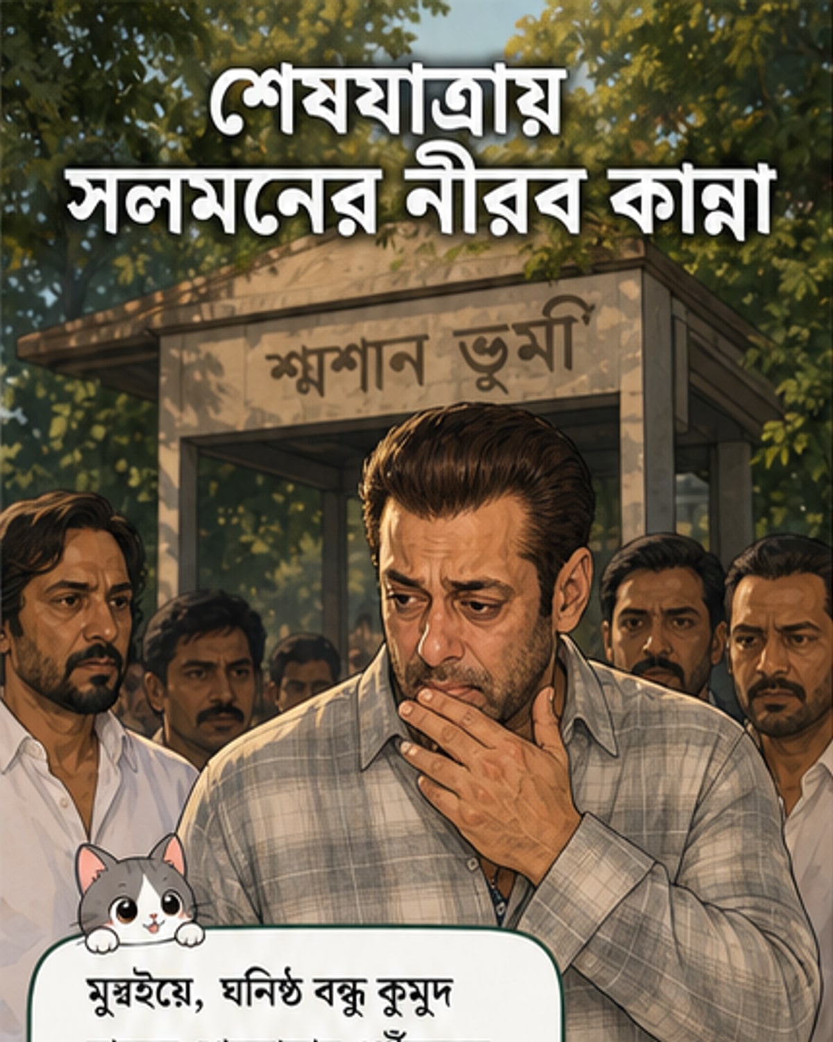 সলমন খান ভেঙে পড়লেন কুমুদ রানের শেষযাত্রায়