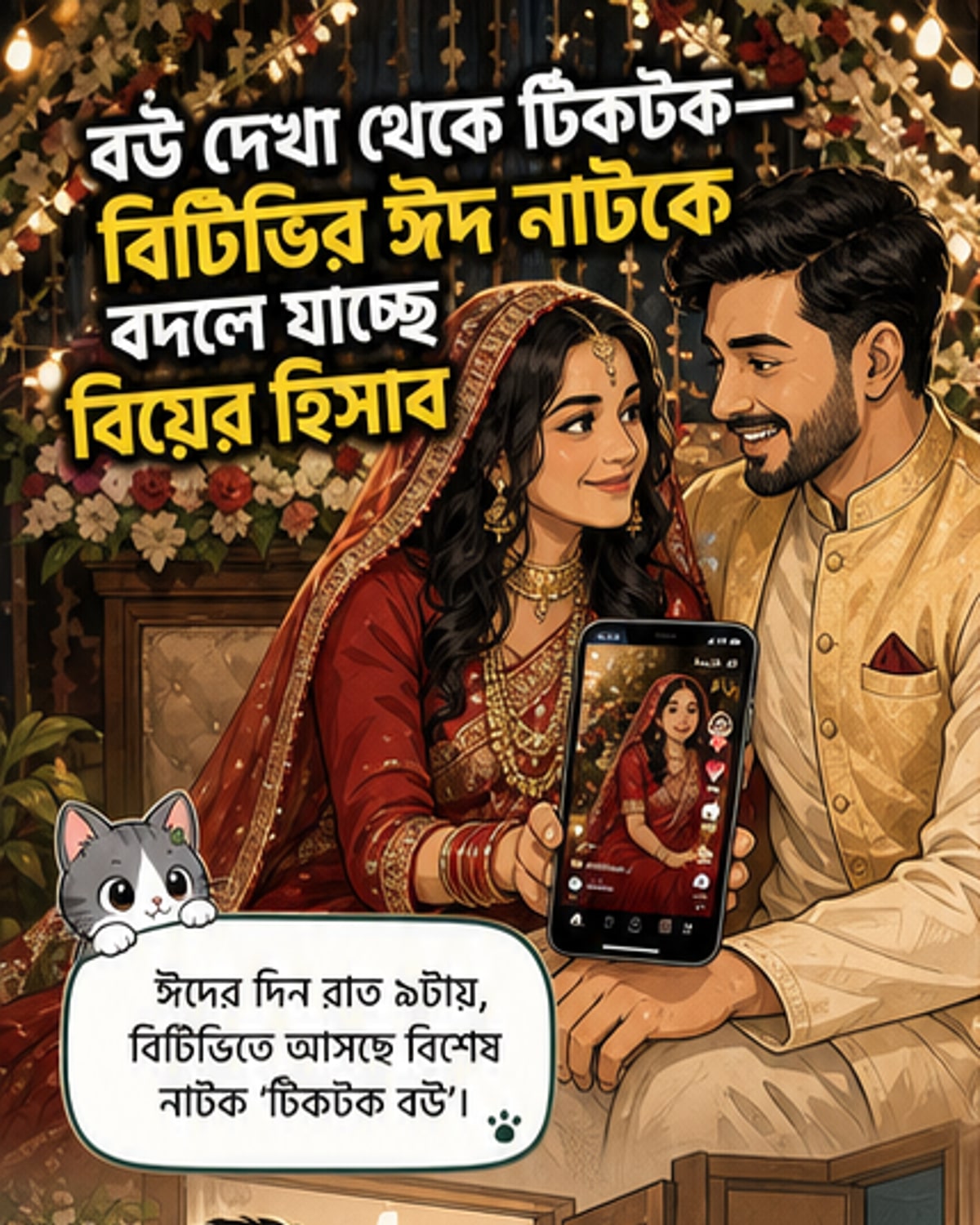 টিকটক দেখে বিয়ে, ঈদে বিটিভিতে ‘টিকটক বউ’