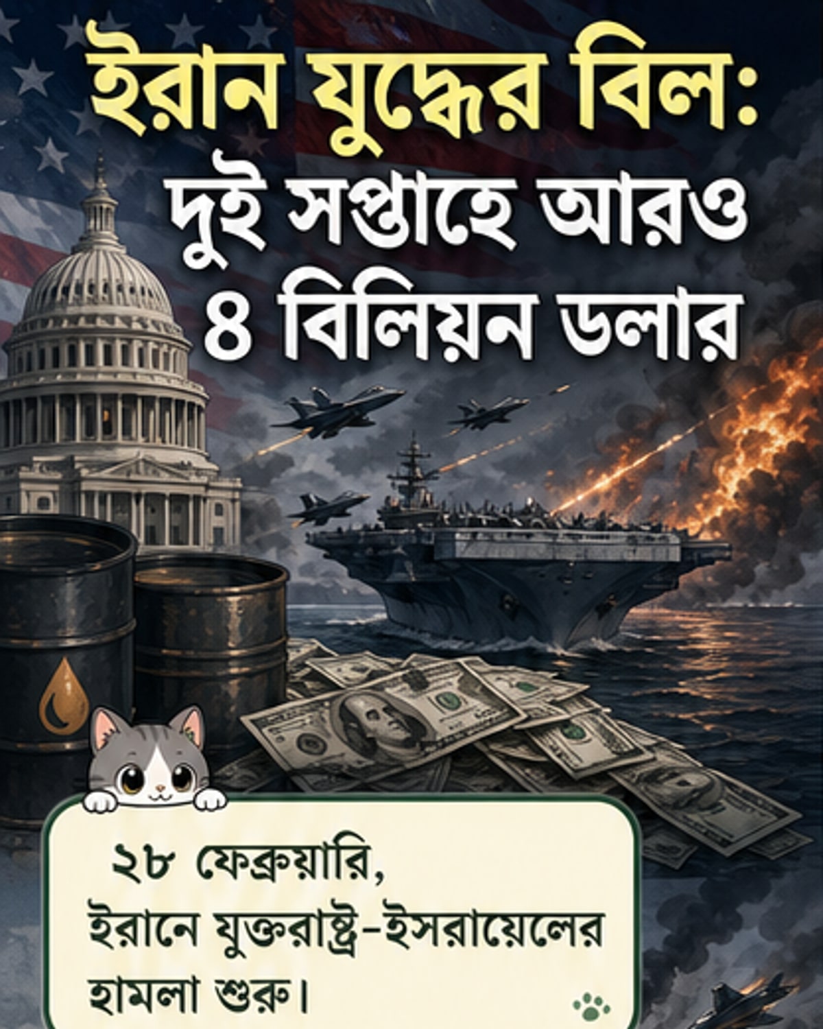 ইরান যুদ্ধে মার্কিন ব্যয় কত?
