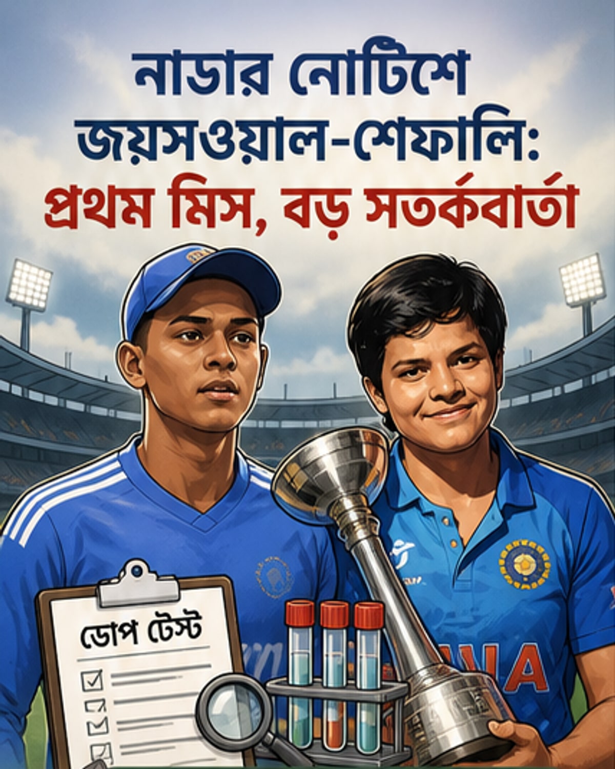 জয়সওয়াল-শেফালিকে ডোপ টেস্টের নোটিশ