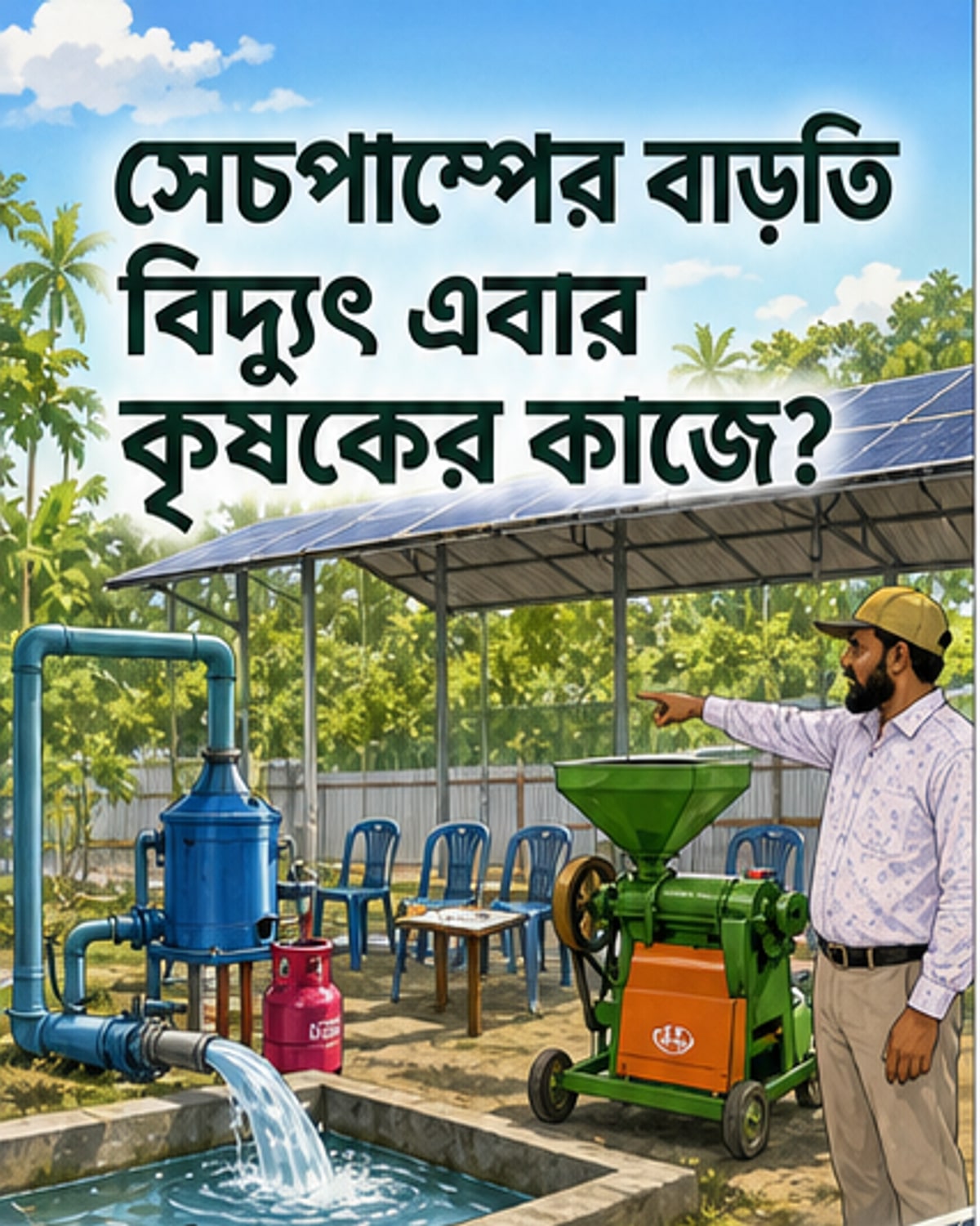 সৌরশক্তিচালিত যন্ত্র কৃষকের হাতে