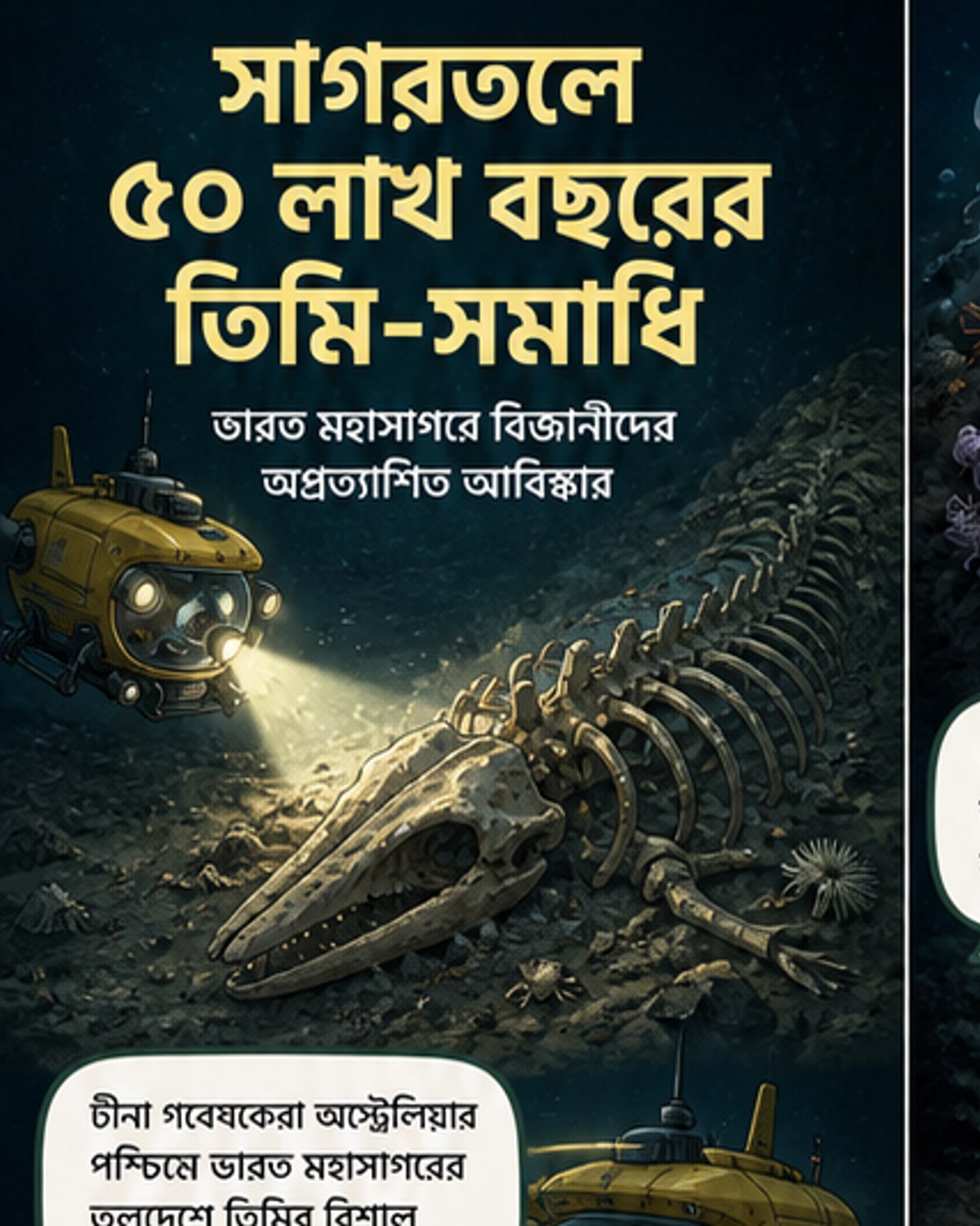৫০ লাখ বছরের পুরনো সাগরের তলায় তিমির সমাধিক্ষেত্র