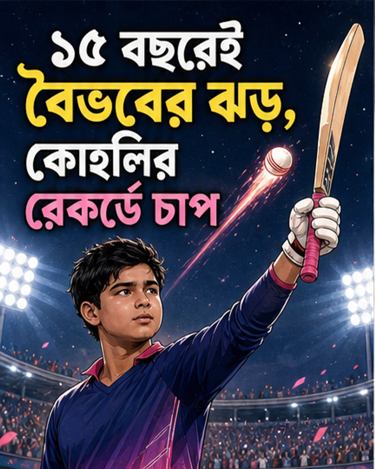 ১৫ বছরের বৈভবের ছক্কা-চারে আইপিএল রেকর্ড