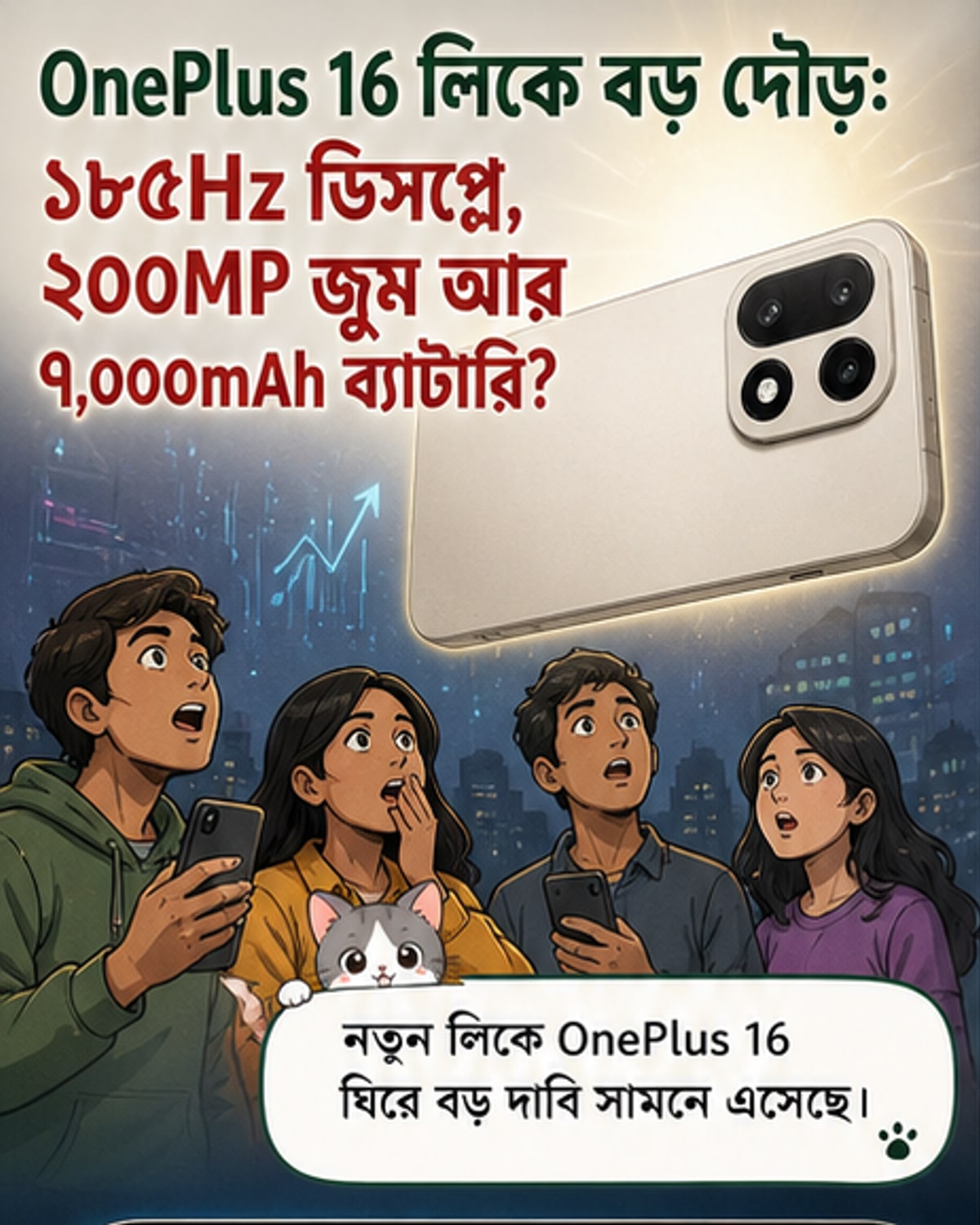 ওয়ানপ্লাস 16-এ ৭,০০০mAh ব্যাটারি ও AI বাটন?