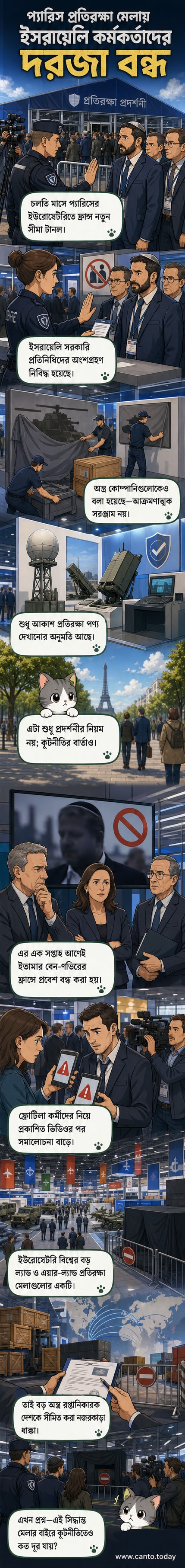 প্যারিসে অনুষ্ঠিত হতে যাওয়া ইউরোসেটরি প্রতিরক্ষা প্রদর্শনীর লোগো এবং ফ্রান্স ও ইসরায়েলের পতাকা, ফ্রান্স ইসরায়েলি কর্মকর্তাদের প্রবেশ নিষেধ করার প্রেক্ষাপটে।