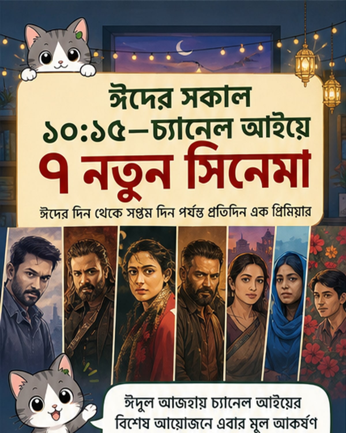 ঈদে চ্যানেল আইয়ে ৭ সিনেমার টিভি প্রিমিয়ার
