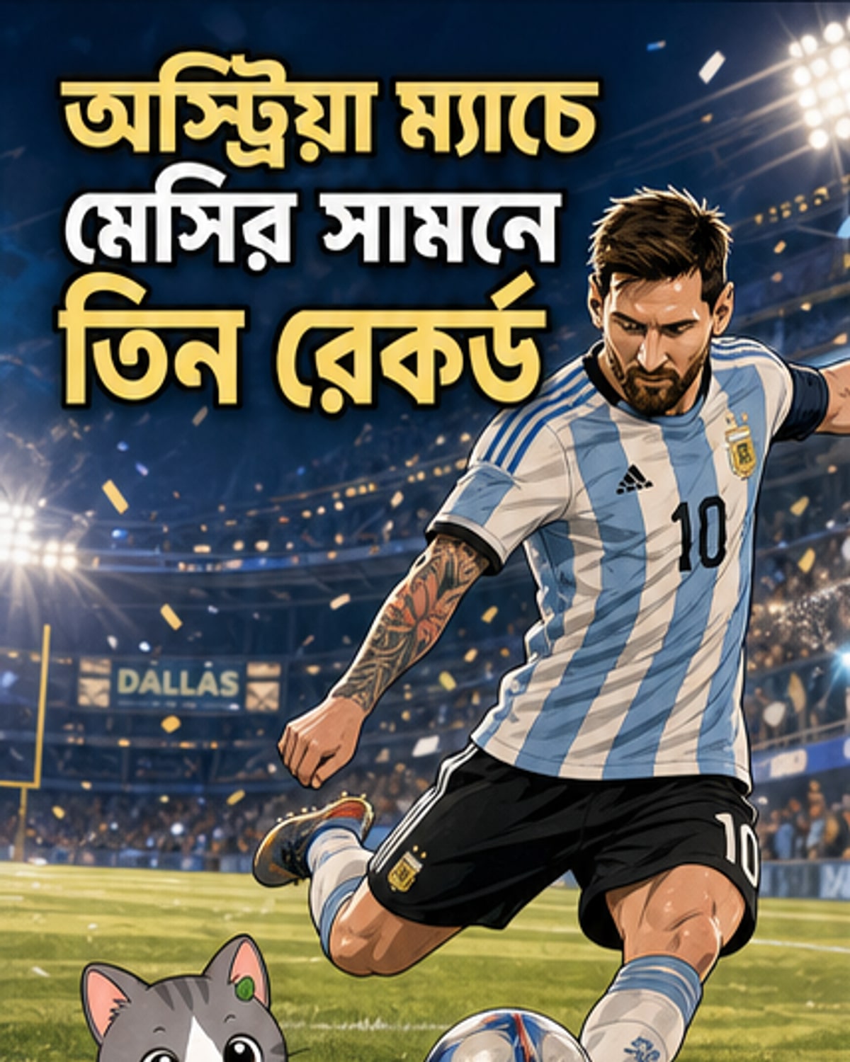 মেসির সামনে তিন রেকর্ডের হাতছানি
