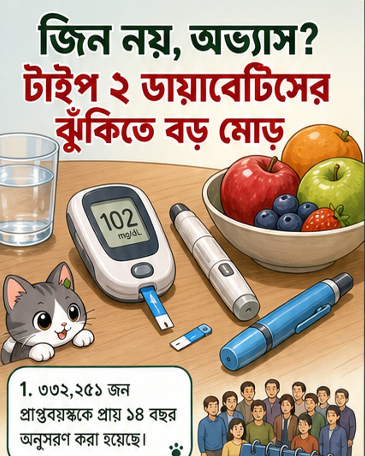 টাইপ ২ ডায়াবেটিসের ৫৫% ক্ষেত্র প্রতিরোধ সম্ভব