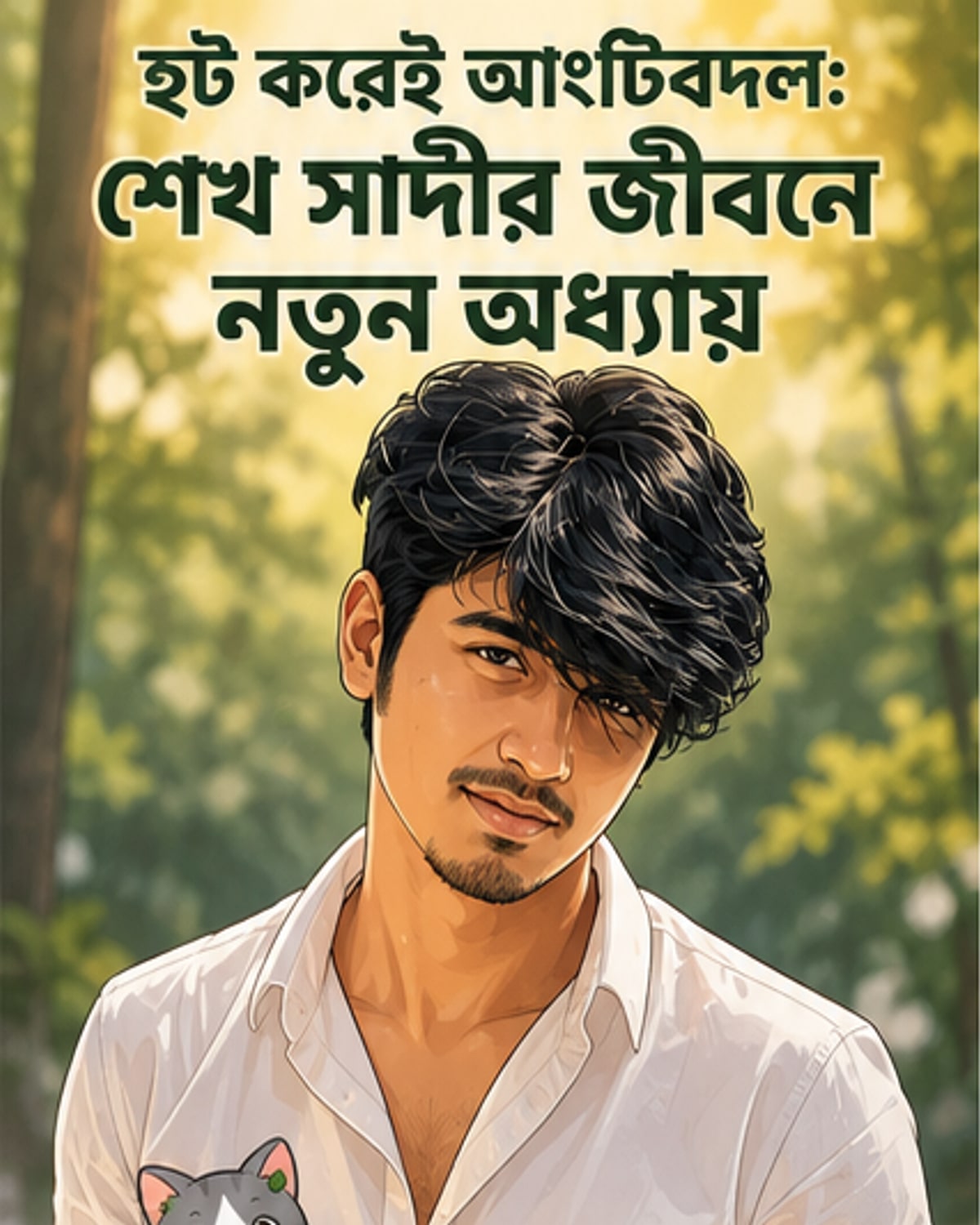 গায়ক শেখ সাদী তাঁর হবু স্ত্রী সুরাইয়া আফরোজের সঙ্গে বাগদান অনুষ্ঠানে উপস্থিত, পটভূমিতে পরিবারের সদস্যরা।