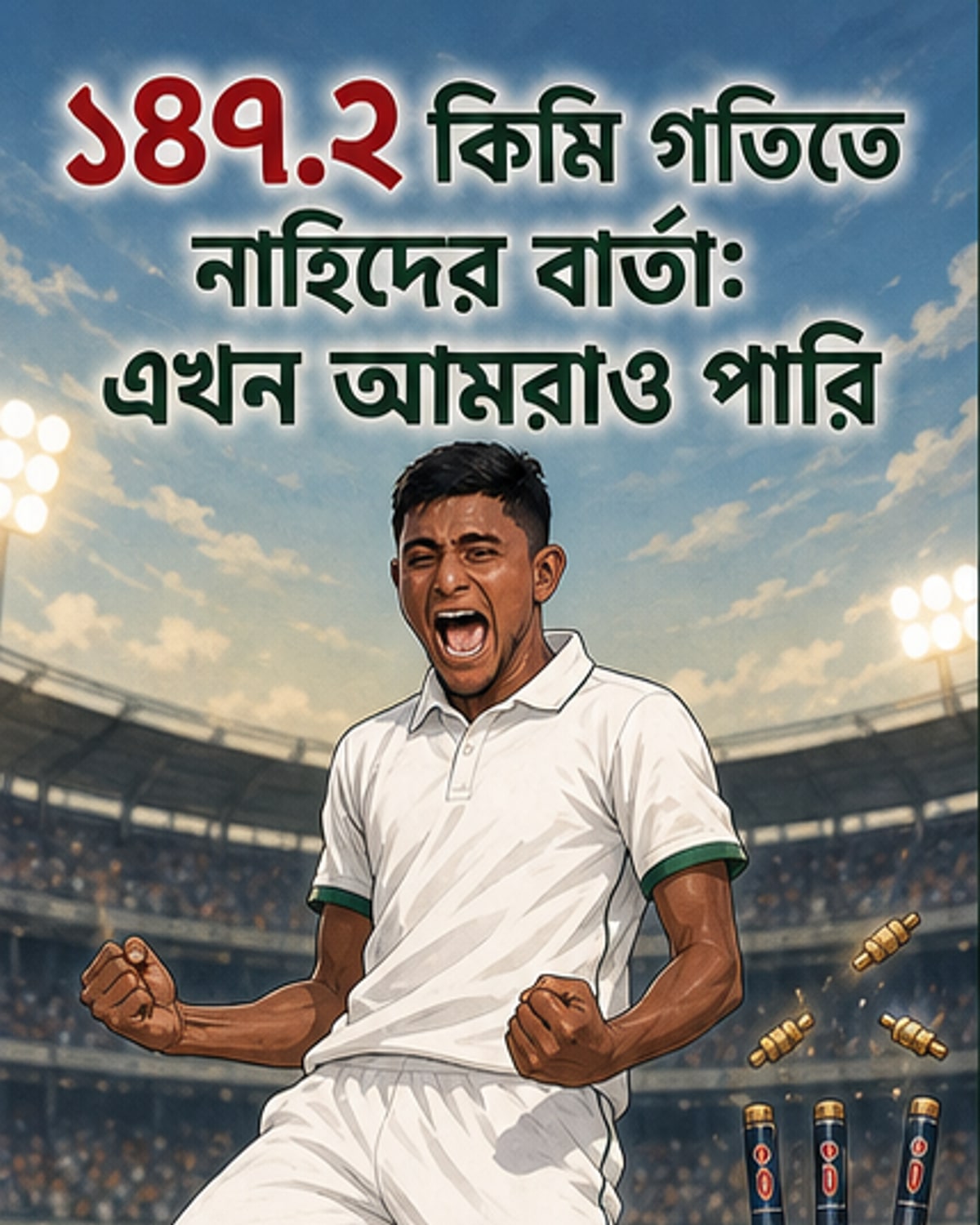 নাহিদ রানার বোল্ড আউট: ‘দেখুন, এখন আমরাও পারি’