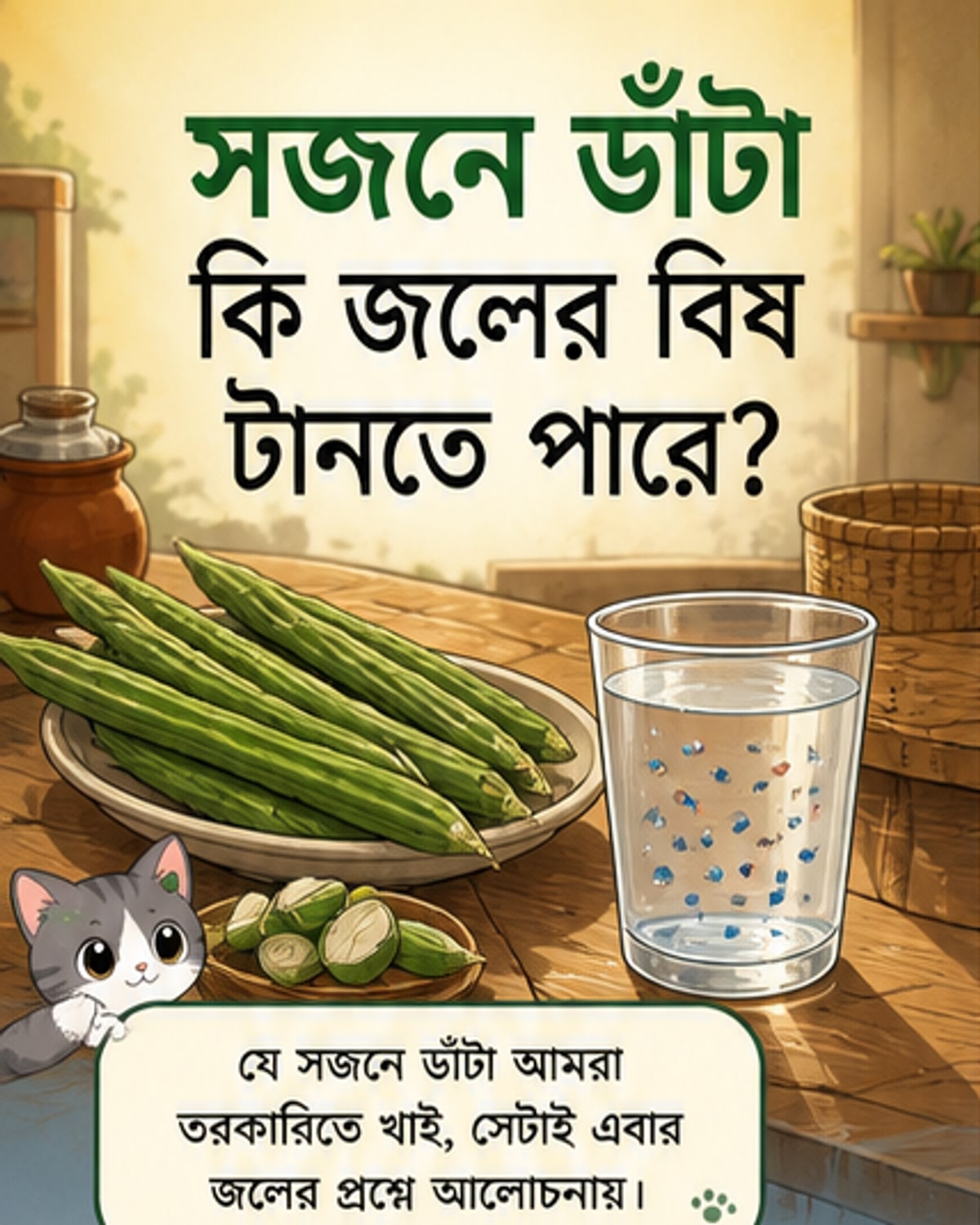 সজনে ডাঁটার বীজে ফিল্টার হচ্ছে মাইক্রোপ্লাস্টিকযুক্ত জল