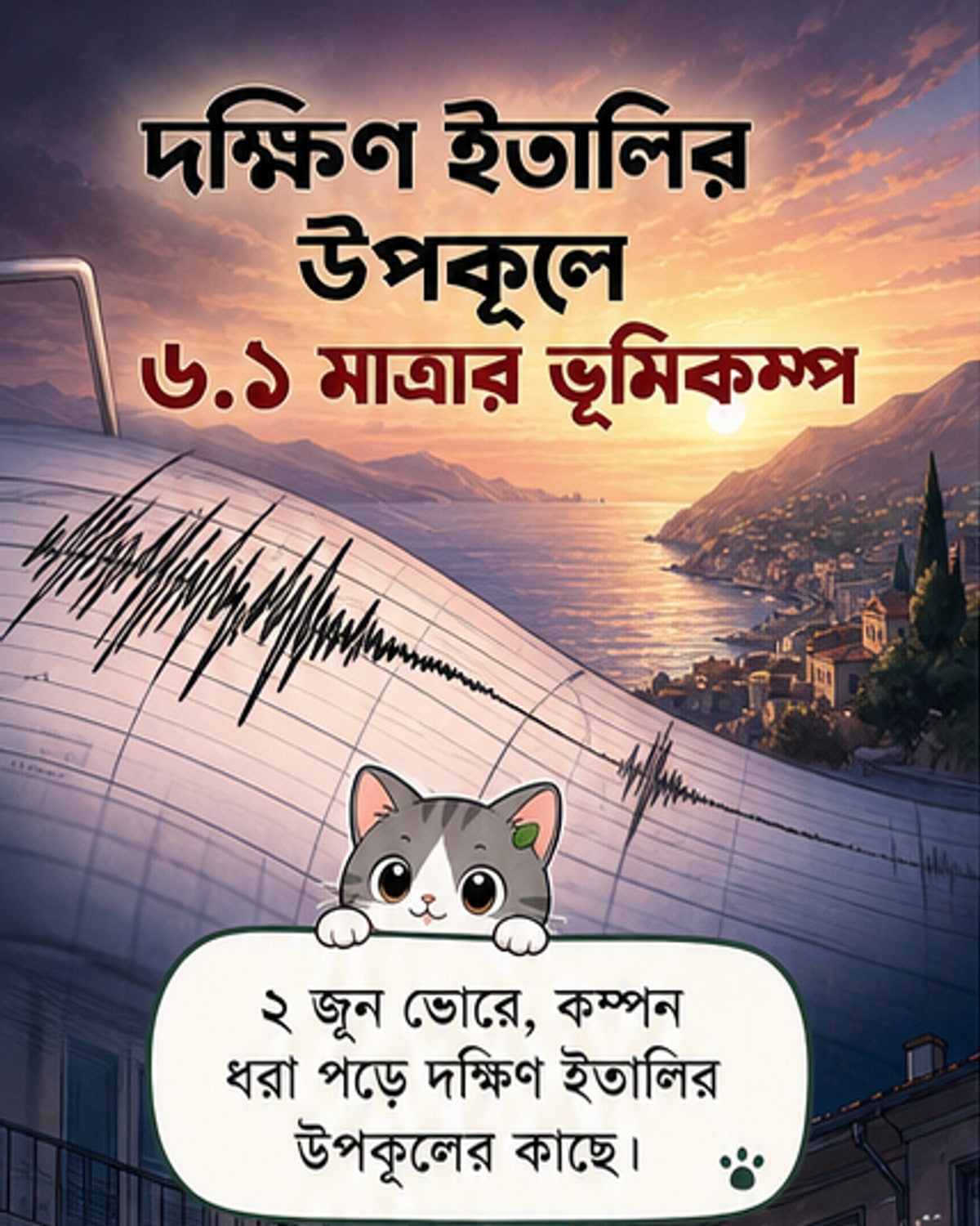 ইতালিতে ৬.১ মাত্রার ভূমিকম্প