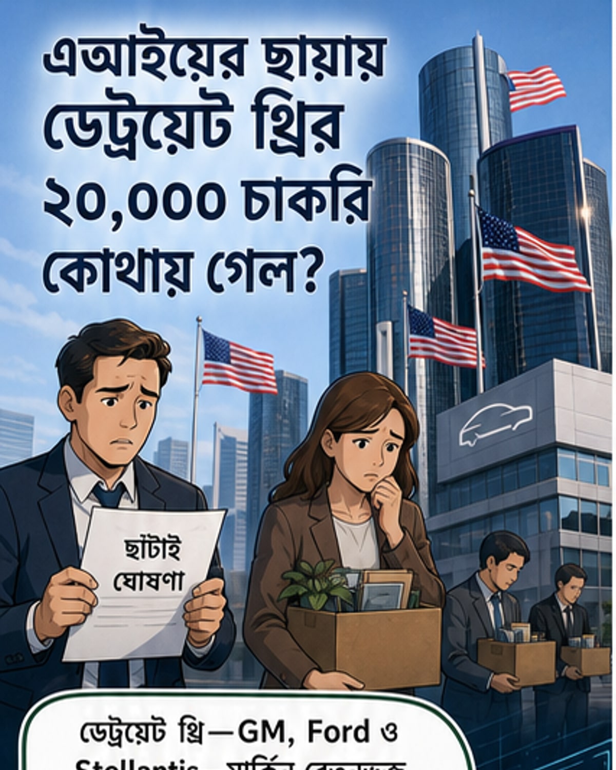 এআই হুমকিতে ডেট্রয়েটের অটোমেকারদের ২০,০০০ চাকরি কাটছাঁট