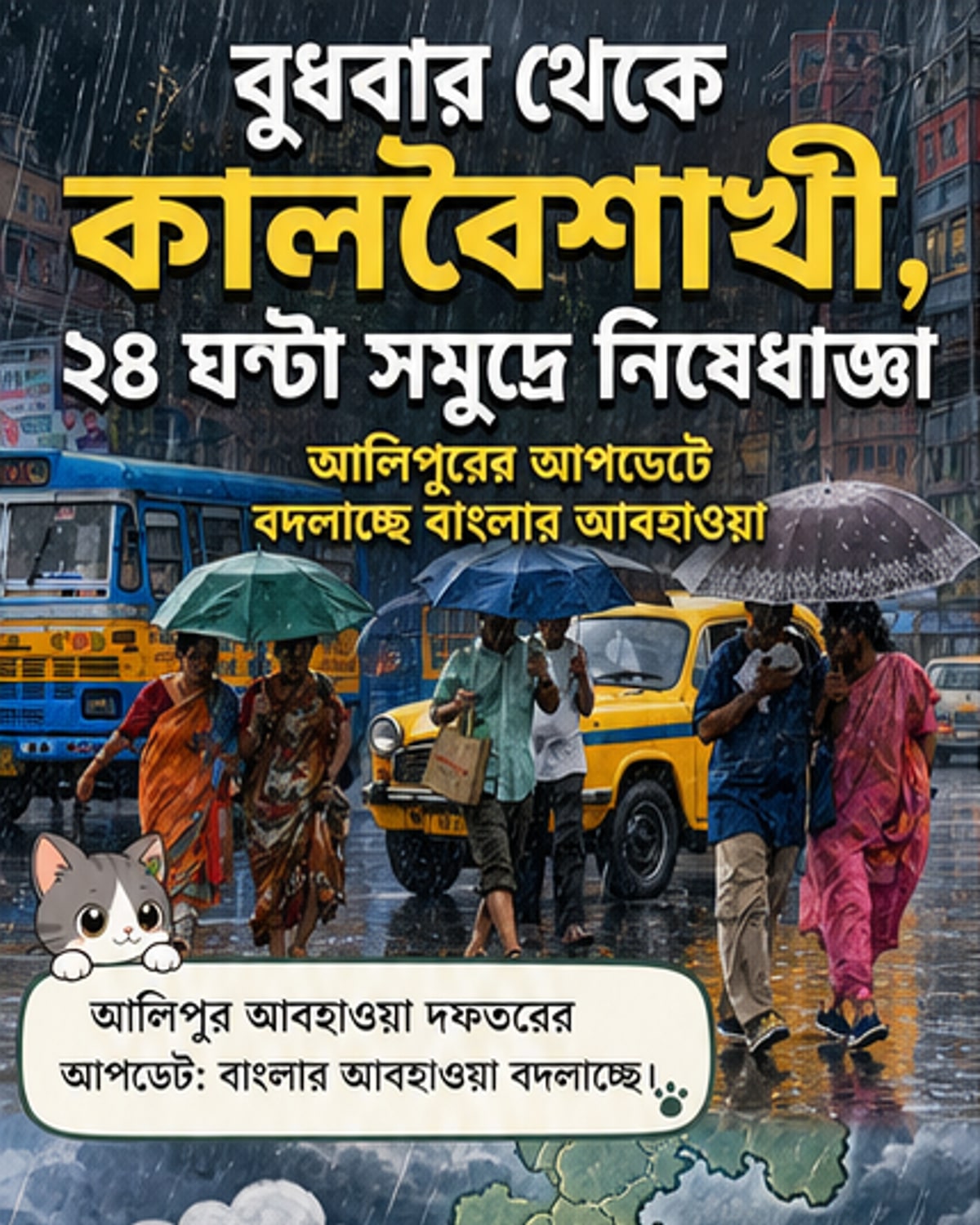 পূর্ব মেদিনীপুরসহ বাংলার এই জেলাগুলিতে ঝমঝমিয়ে বৃষ্টি
