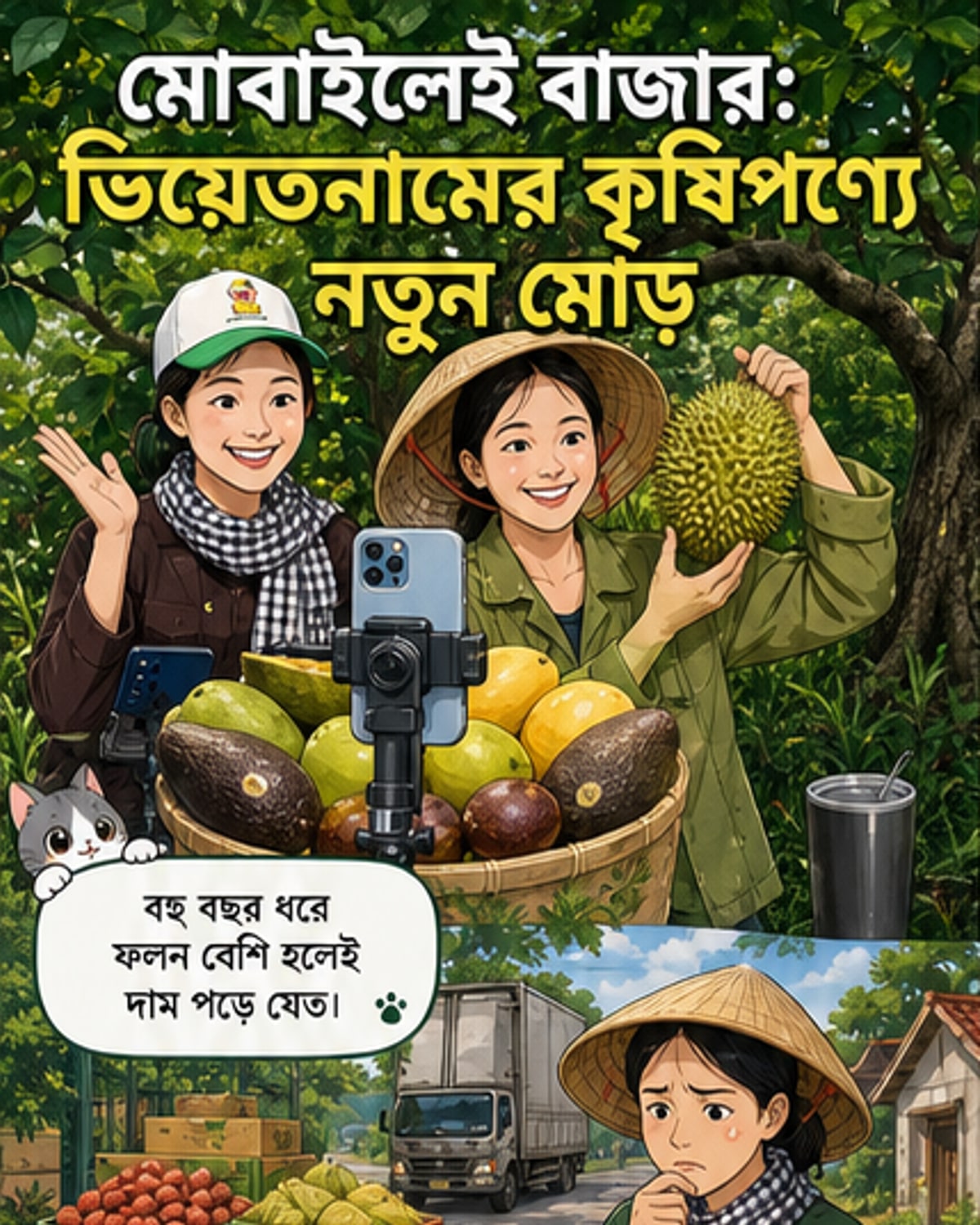 ভিয়েতনামি কৃষকদের হাতে মোবাইল, বাজার এখন ফোনের পর্দায়