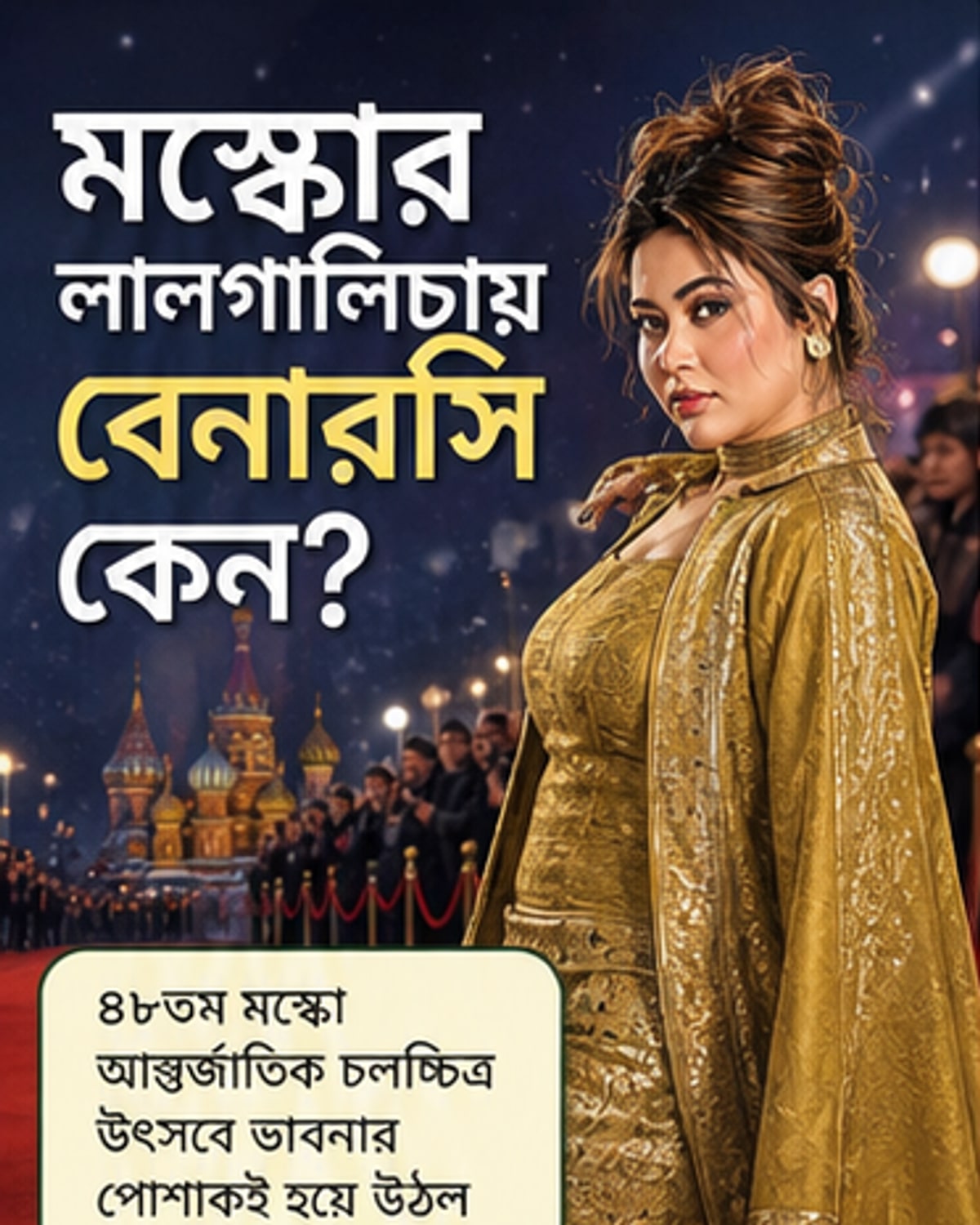 বেনারসি পোশাকে ভাবনার মস্কো উৎসব তোলা