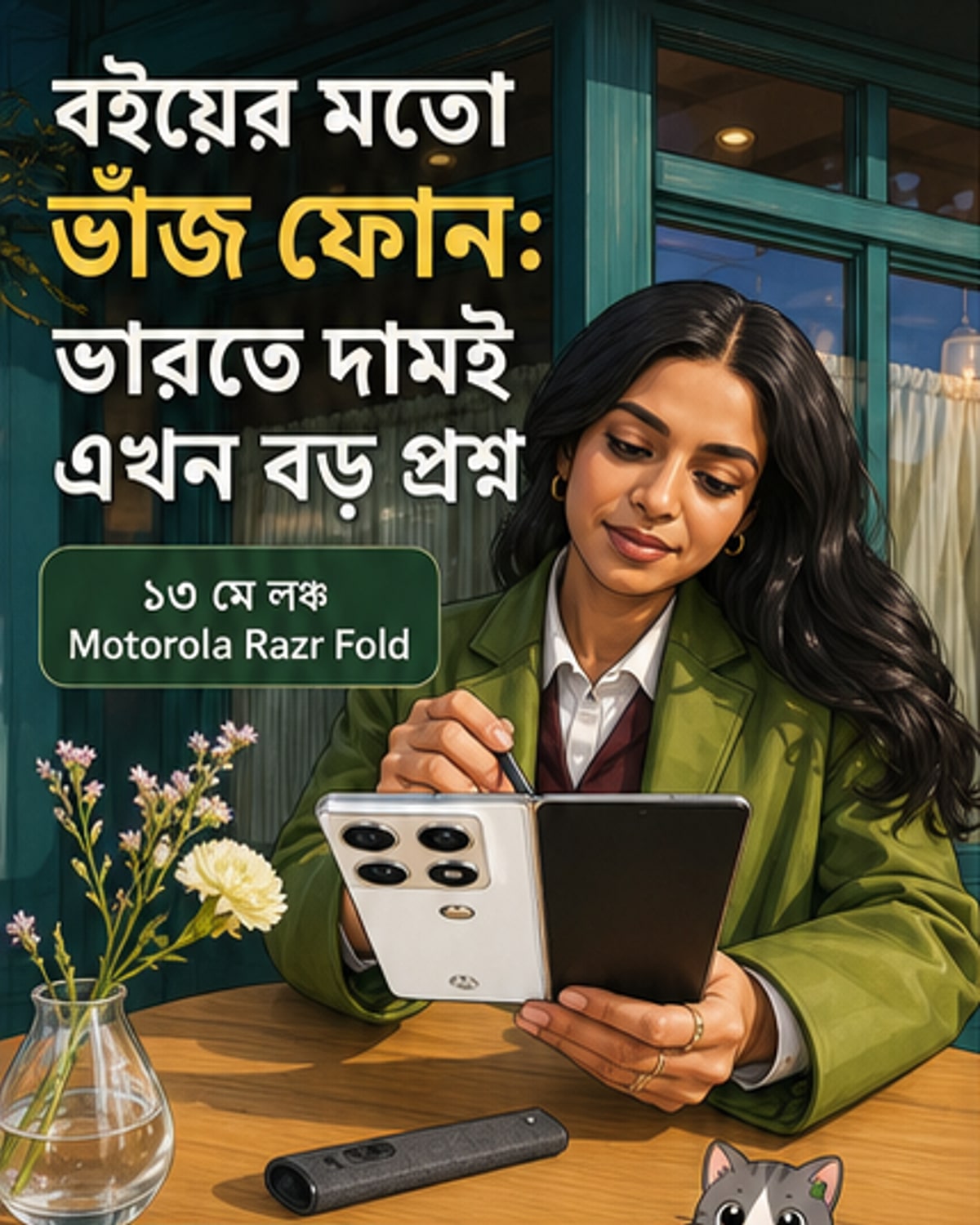 মটোরোলার বইয়ের মতো ফোল্ডেবল ফোন লঞ্চ