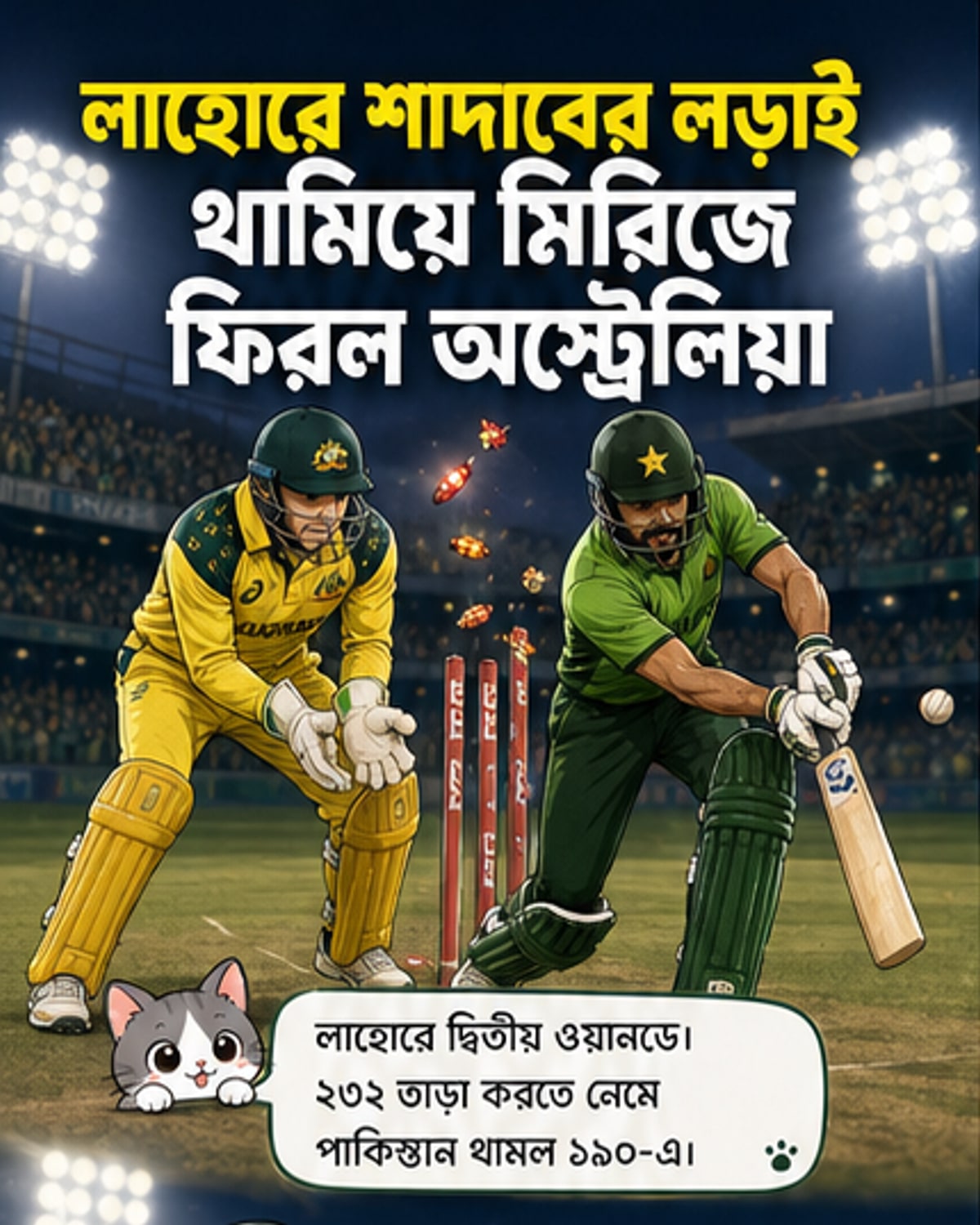 অস্ট্রেলিয়া ৪১ রানে হারাল পাকিস্তান